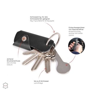 Donbolso Schlüsseltasche Schlüsseletui Leder Etui 1-6 Schlüssel Nappa Schwarz, Nappa Schwarz Sschlsselmppchen