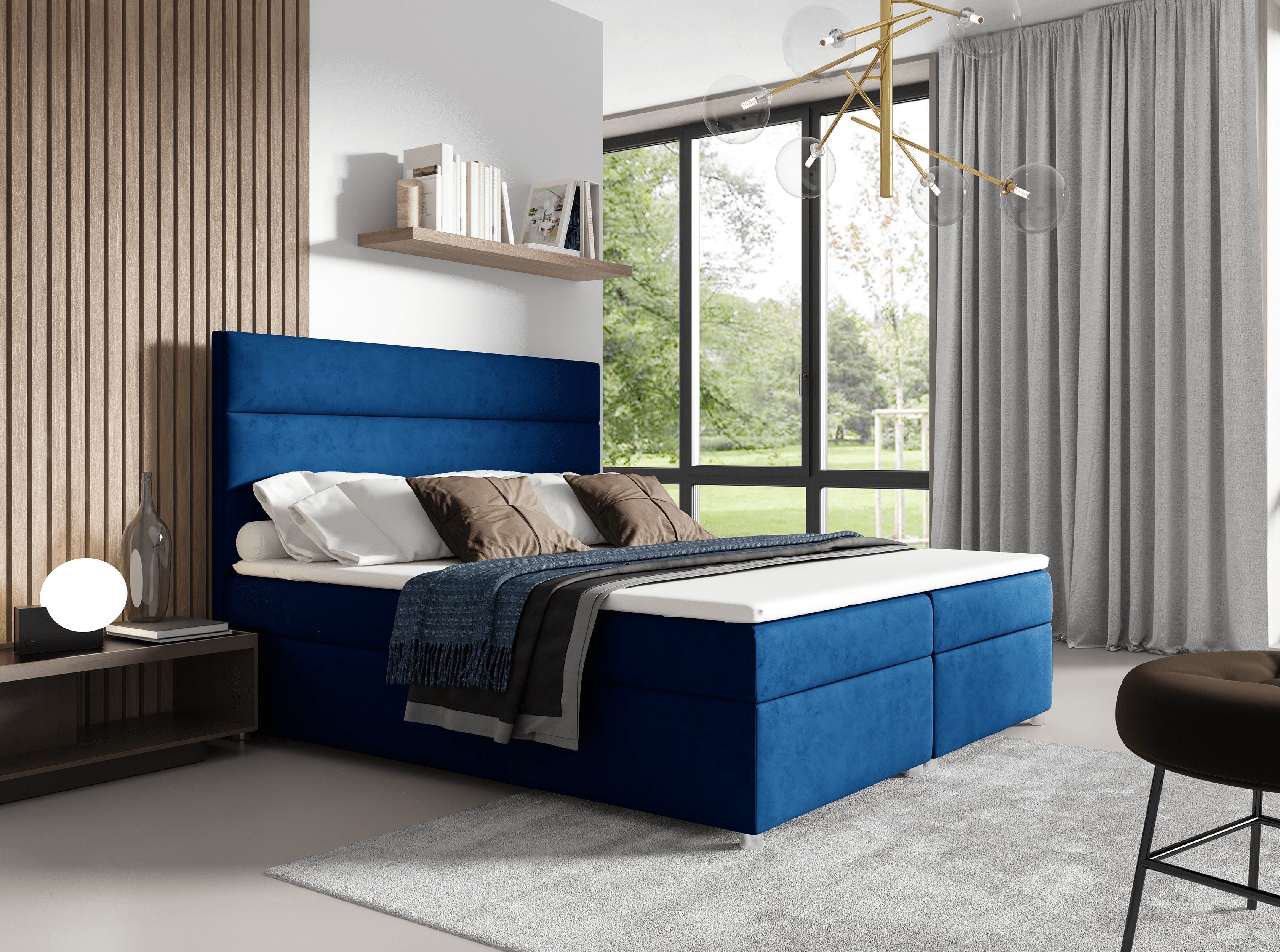 Boxspringbett mit Bettkasten Home Topper und K1, for Trinity Grau Best