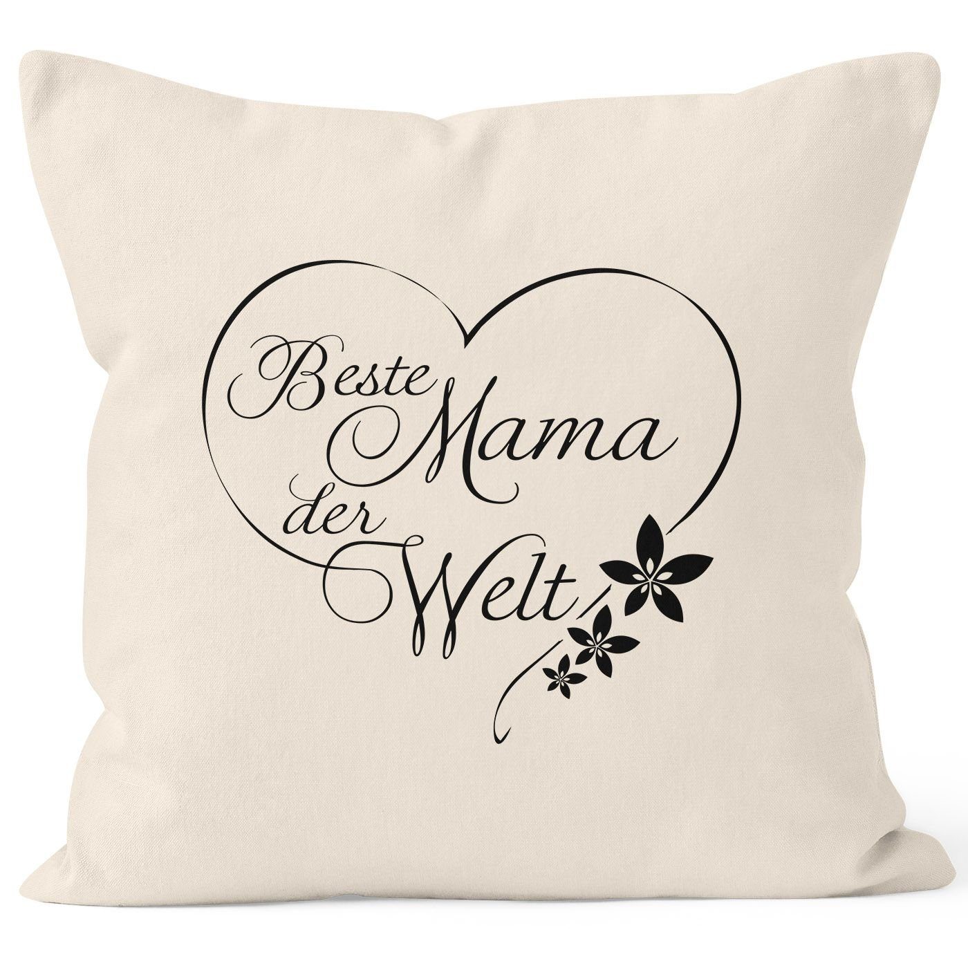MoonWorks Dekokissen Kissenbezug Beste Mama der Welt Geschenk für Mutter Mu günstig online kaufen