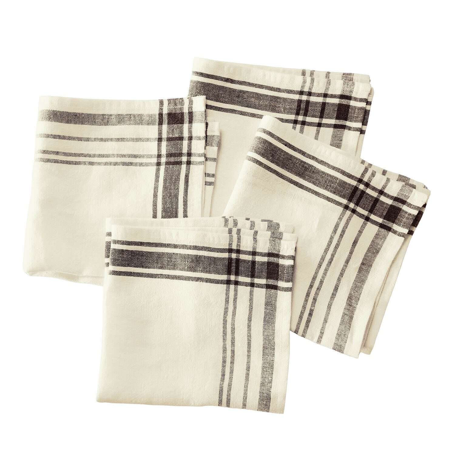 Mirabeau Stoffserviette Serviette 4er Set Ellory creme/braun
