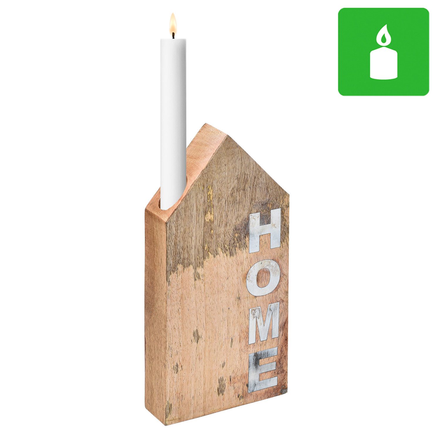 Marrakesch Orient & Mediterran Interior Tischkerzenhalter Moderner Kerzenhalter aus Holz Modern Home handgemacht in Braun 26 cm (1 St), aus Holz