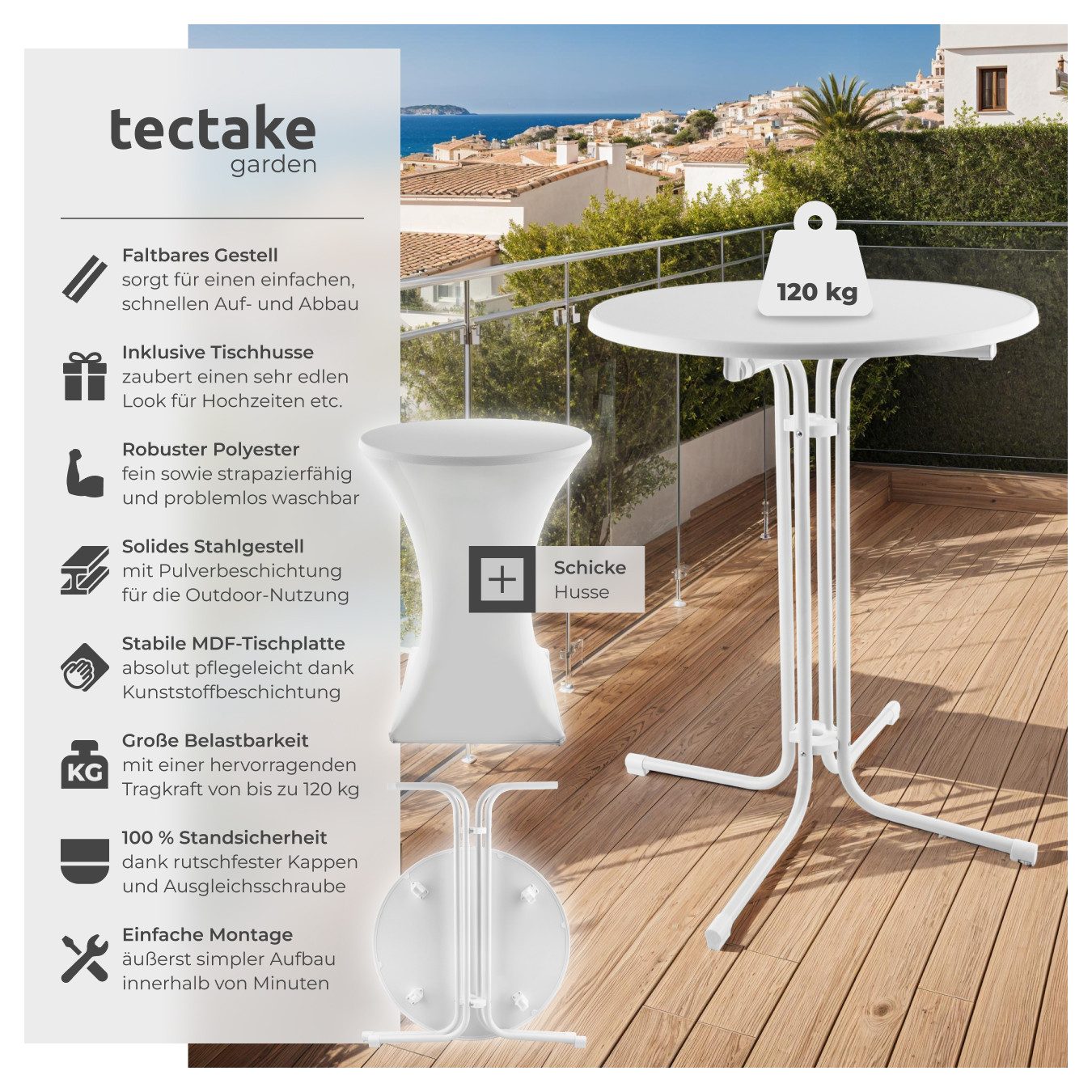 tectake Bistrotisch Stehtisch (1-St., 1 tlg), günstig online kaufen