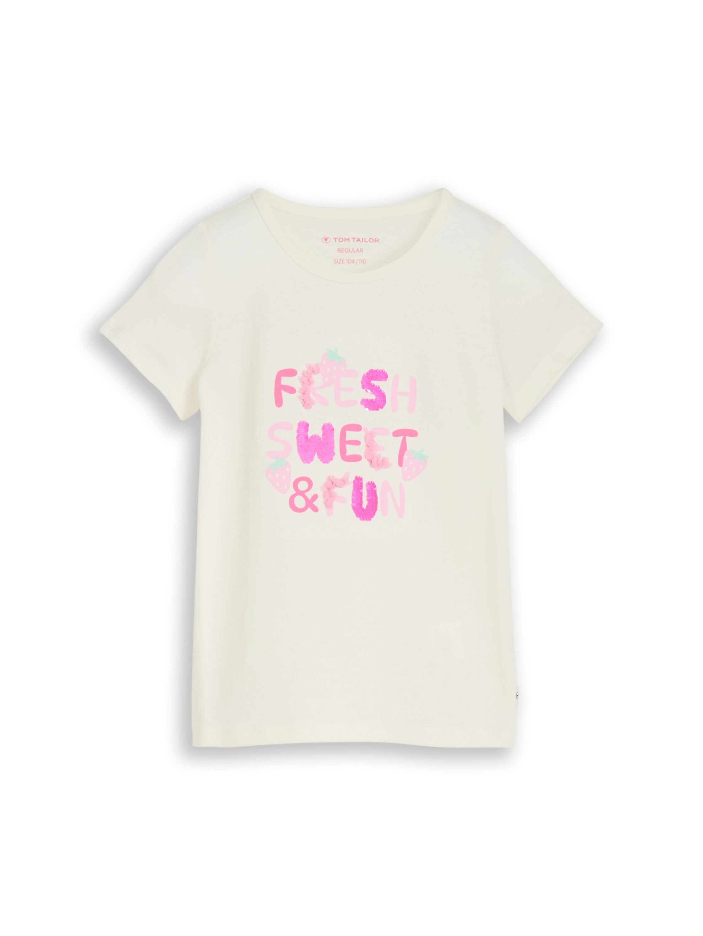 TOM TAILOR Kurzarmshirt mit Print und Pailletten