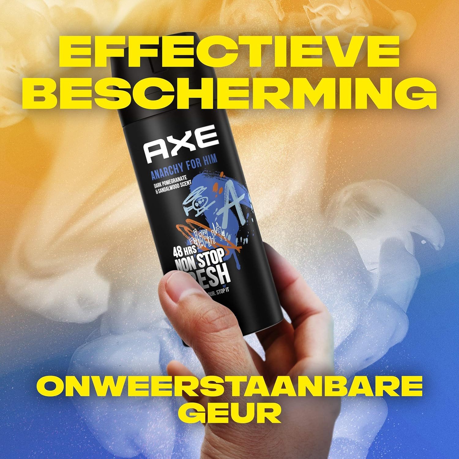 axe Deo-Spray 6x AXE Deodorant Bodyspray Anarchy for Him - 150ml, 6-tlg., bekämpft geruchsbildende Bakterien und unangenehme Gerüche