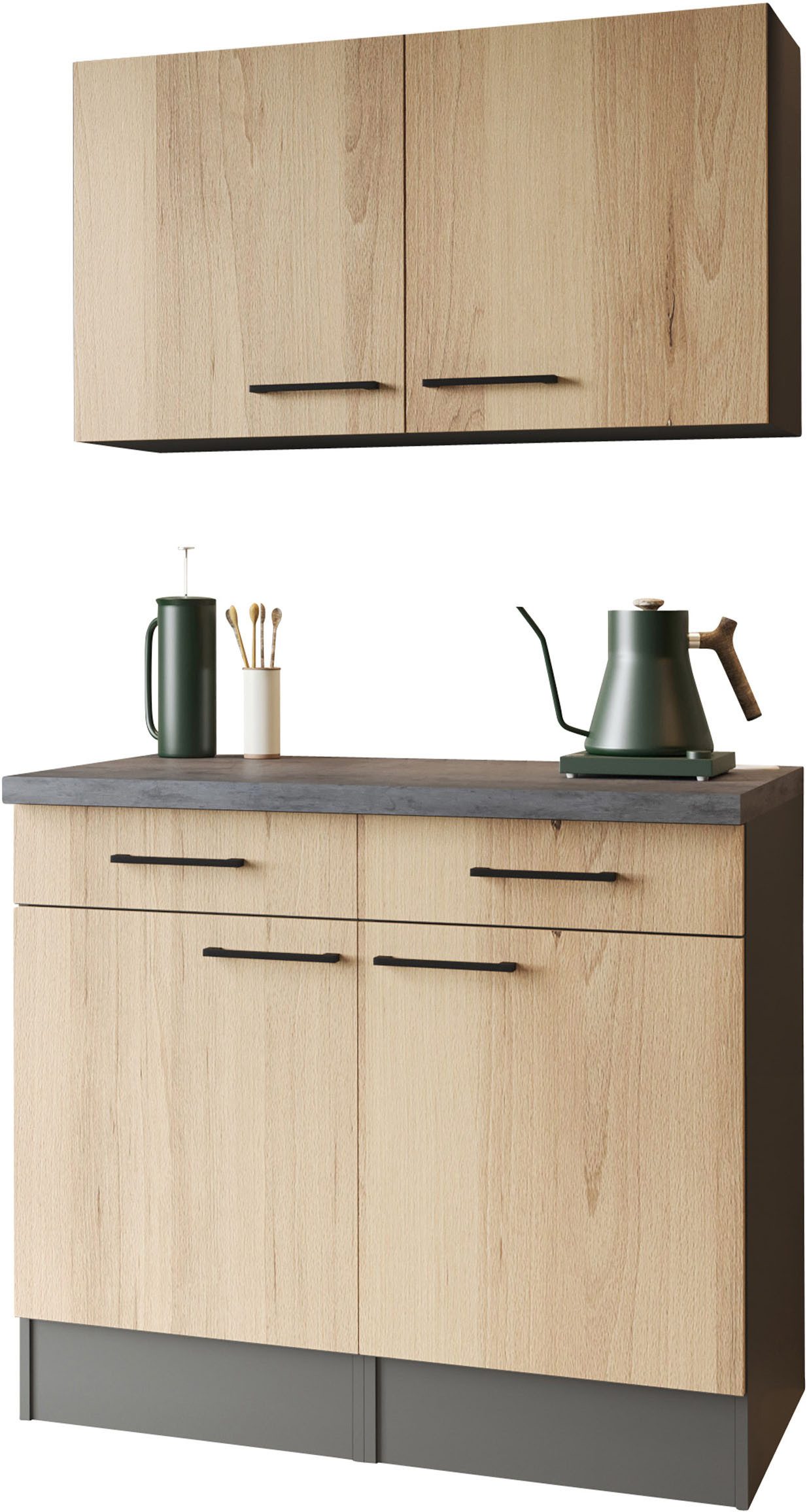 RESPEKTA Sideboard Oliver, zerlegt, mit Soft Close Funktion, inkl. Oberschränke, Breite 100 cm
