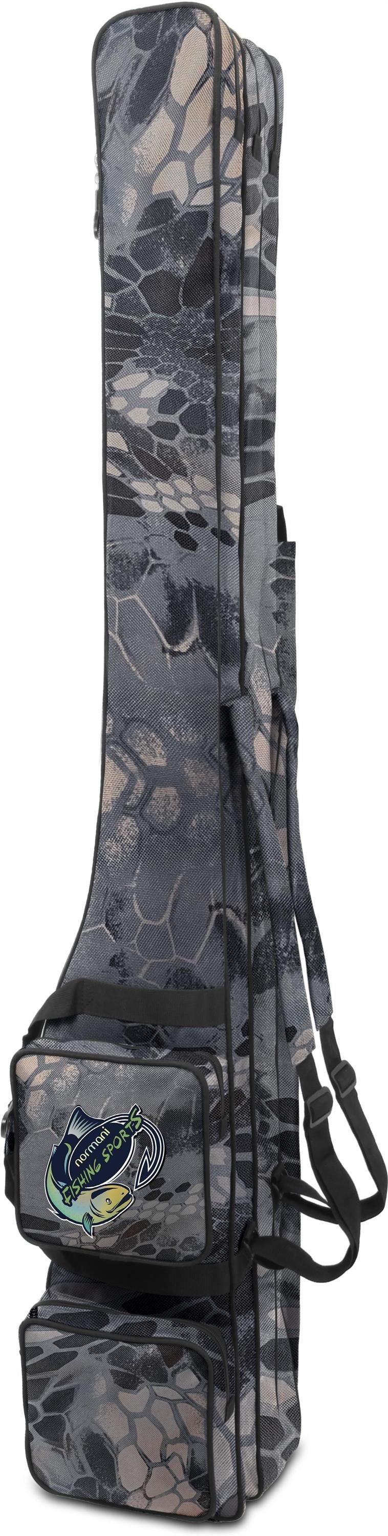 normani Angelrutentasche Rutentasche 1,70 m RodBox Triple, Rutenfutteral für 6 Ruten Rutenkoffer mit Keschertasche 4 Außentaschen