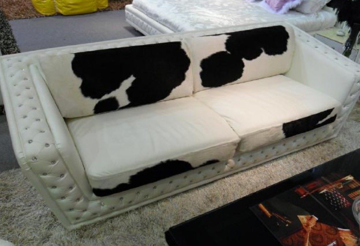 Xlmoebel Chesterfield-Sofa Luxus Dreisitzer Sofa aus Echtleder in Weiß, modern gestaltet, Sofa 1 Teile, Made in Europa