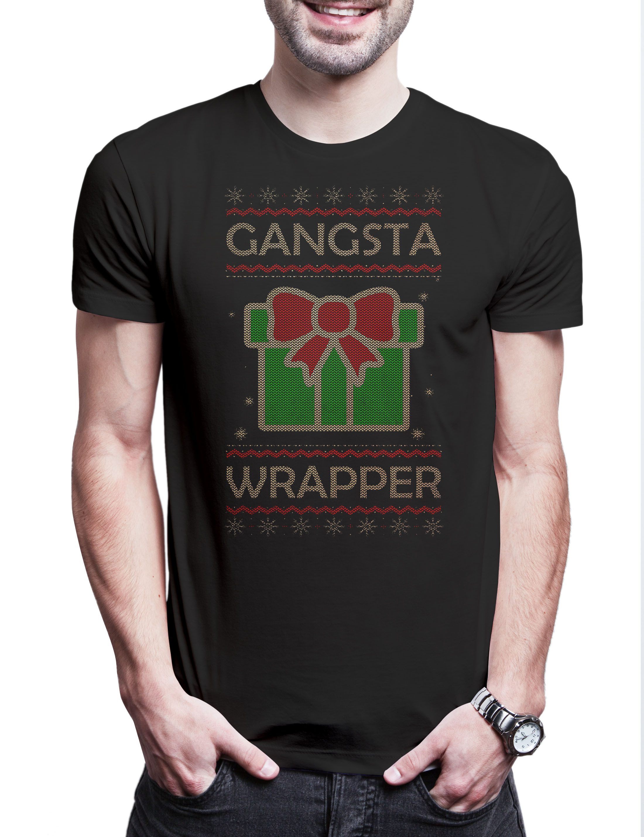 Print-Shirt Gangsta Wrapper Herren T-Shirt X-Mas Bad Weihnachtsmann Merry Vacation