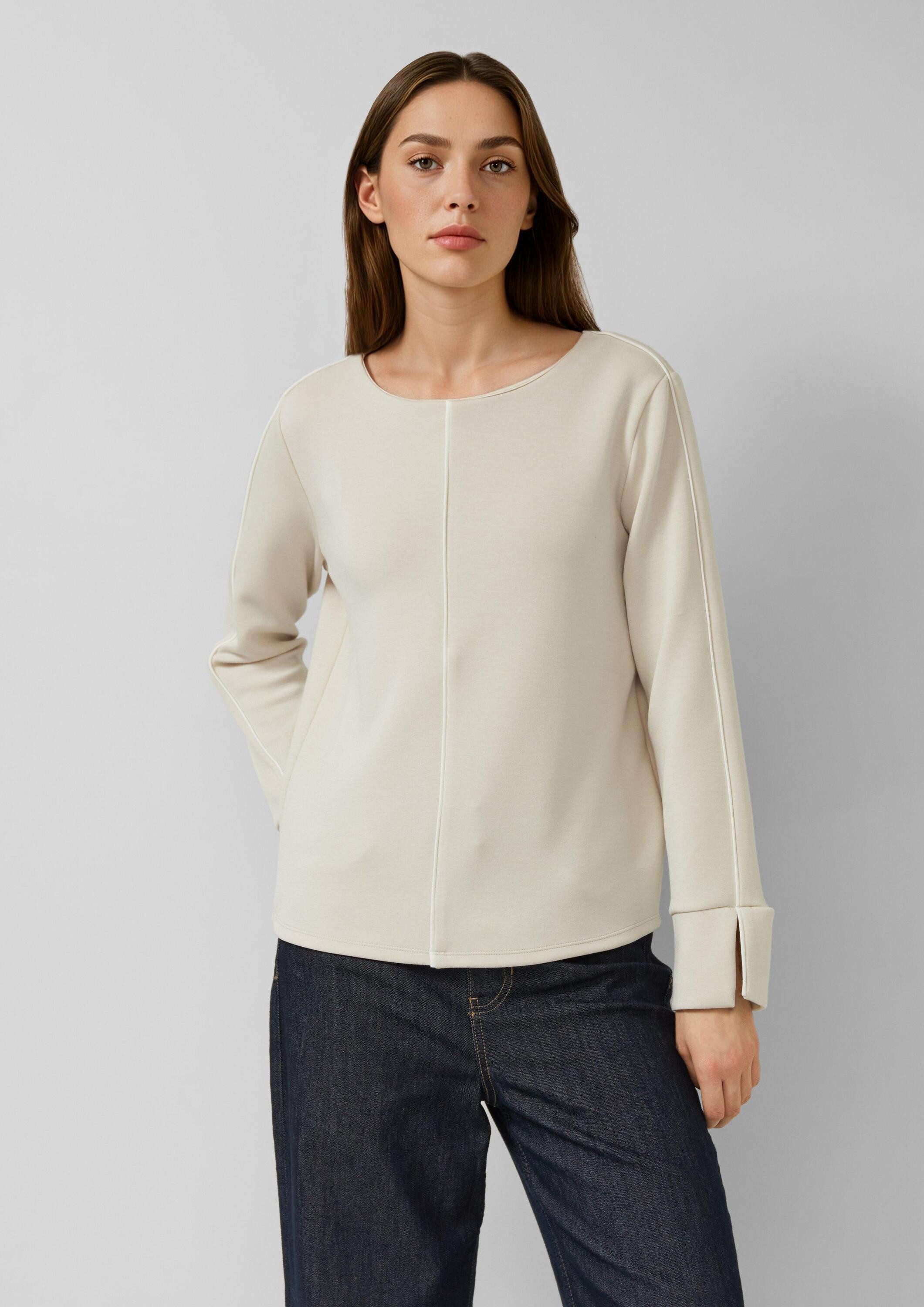s.Oliver Sweatshirt Sweatshirt Scuba-Sweatshirt mit Kontraststreifen