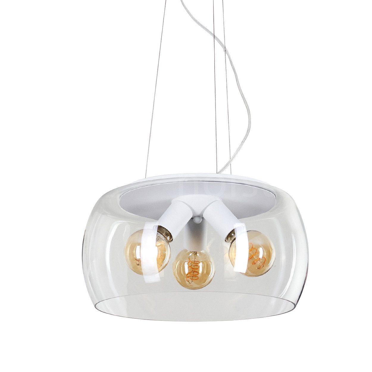 hofstein Hängeleuchte »Tiago« runde Pendellampe aus Metall in weiß, ohne Le günstig online kaufen