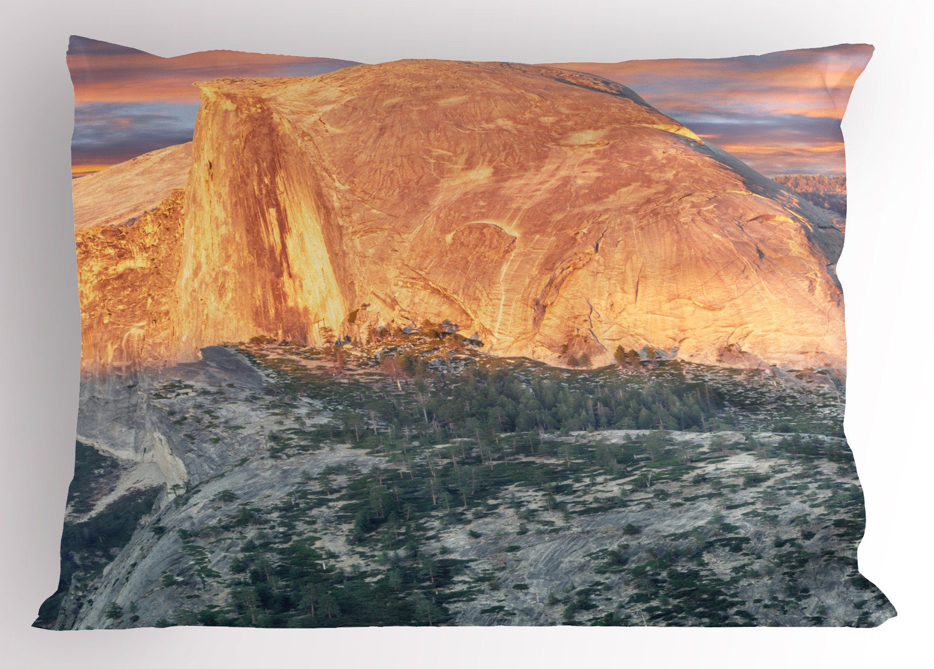 Kissenbezüge Dekorativer Standard Gedruckter von Foto über Felsen King Size Landschaft Abakuhaus Kissenbezug, Sonnenuntergang (1 Stück)