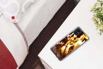 MuchoWow Handyhülle Ein Kamin mit Feuer, Handyhülle Samsung Galaxy A52 5G, Smartphone-Bumper, Print, Handy