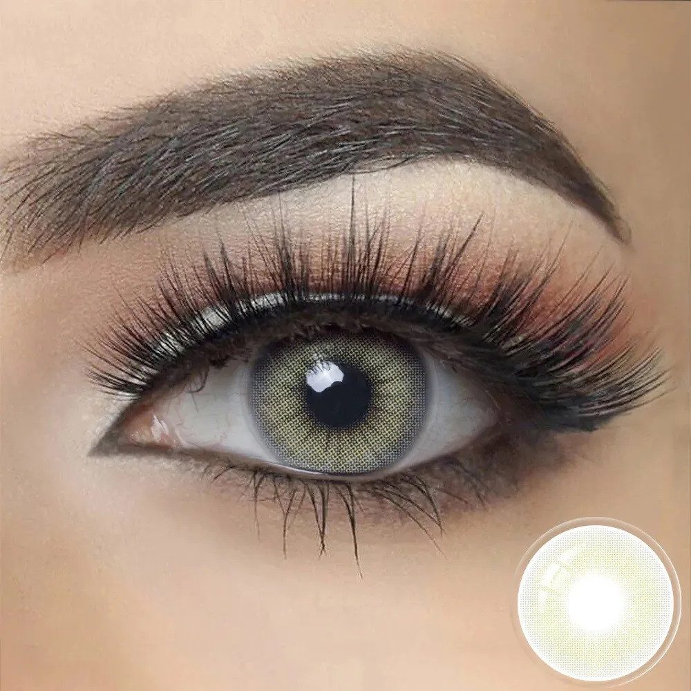 KokoLenses Jahreslinsen Kontaktlinsen Graue Farbige weiche Augen Linsen Damen Herren, Wunderschöne Graue Farbe Jahreslinsen natürliche Kontaktlinsen