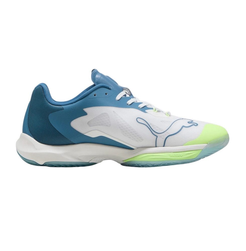 PUMA Hallen-Indoorschuhe Vantage Nitro (Dämpfung) weiss/blau Herren Badmintonschuh