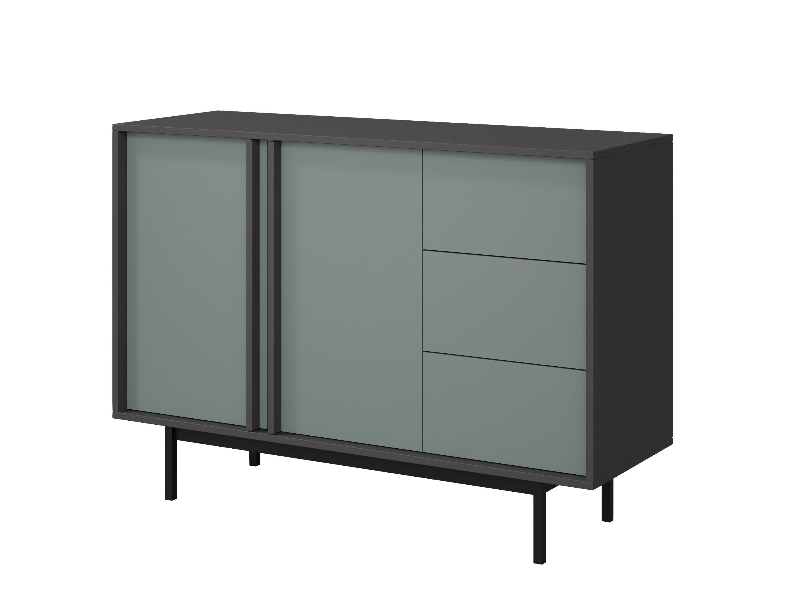 Kommode mit 2 Türen, Modern Elegant Design, Breite: 123 cm MALTS