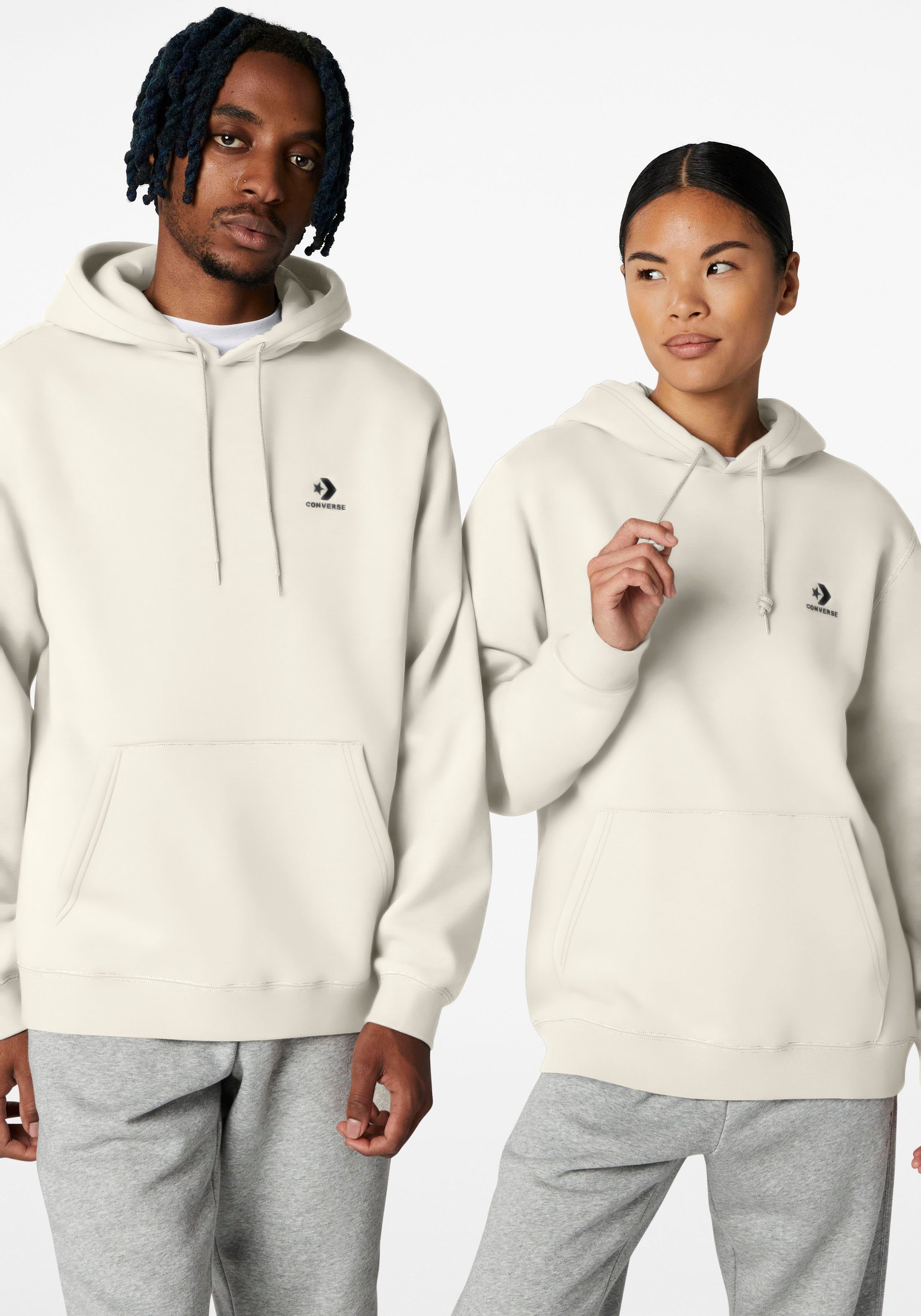 Converse Kapuzensweatshirt EMBROIDERED BRUSHED STAR converse (1-tlg) BACK CHEVRON Unisex egr FLEECE HOODIE