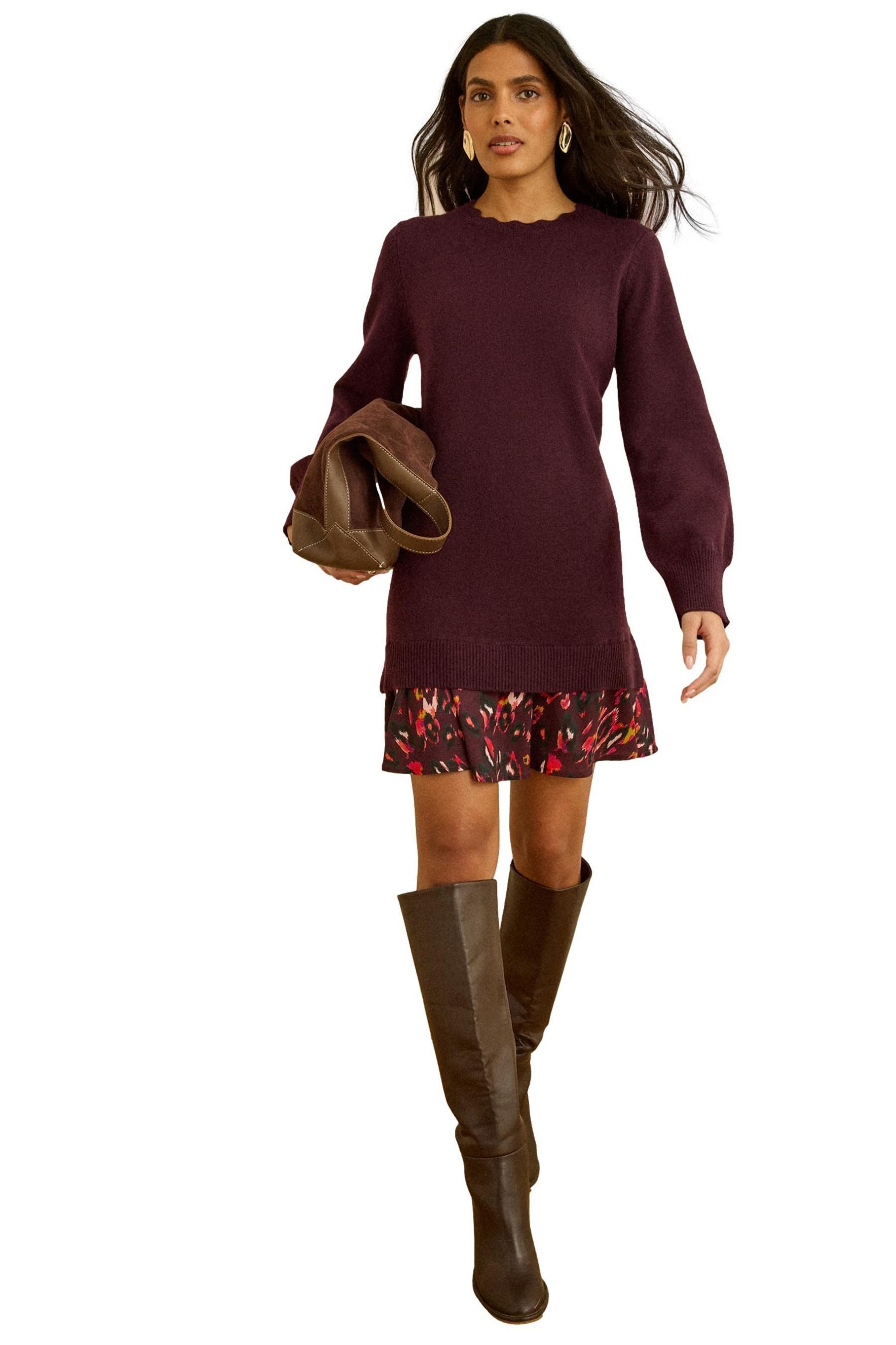 Love & Roses Minikleid Love & Roses Strick-Minikleid mit Webrock, Petite (1 günstig online kaufen