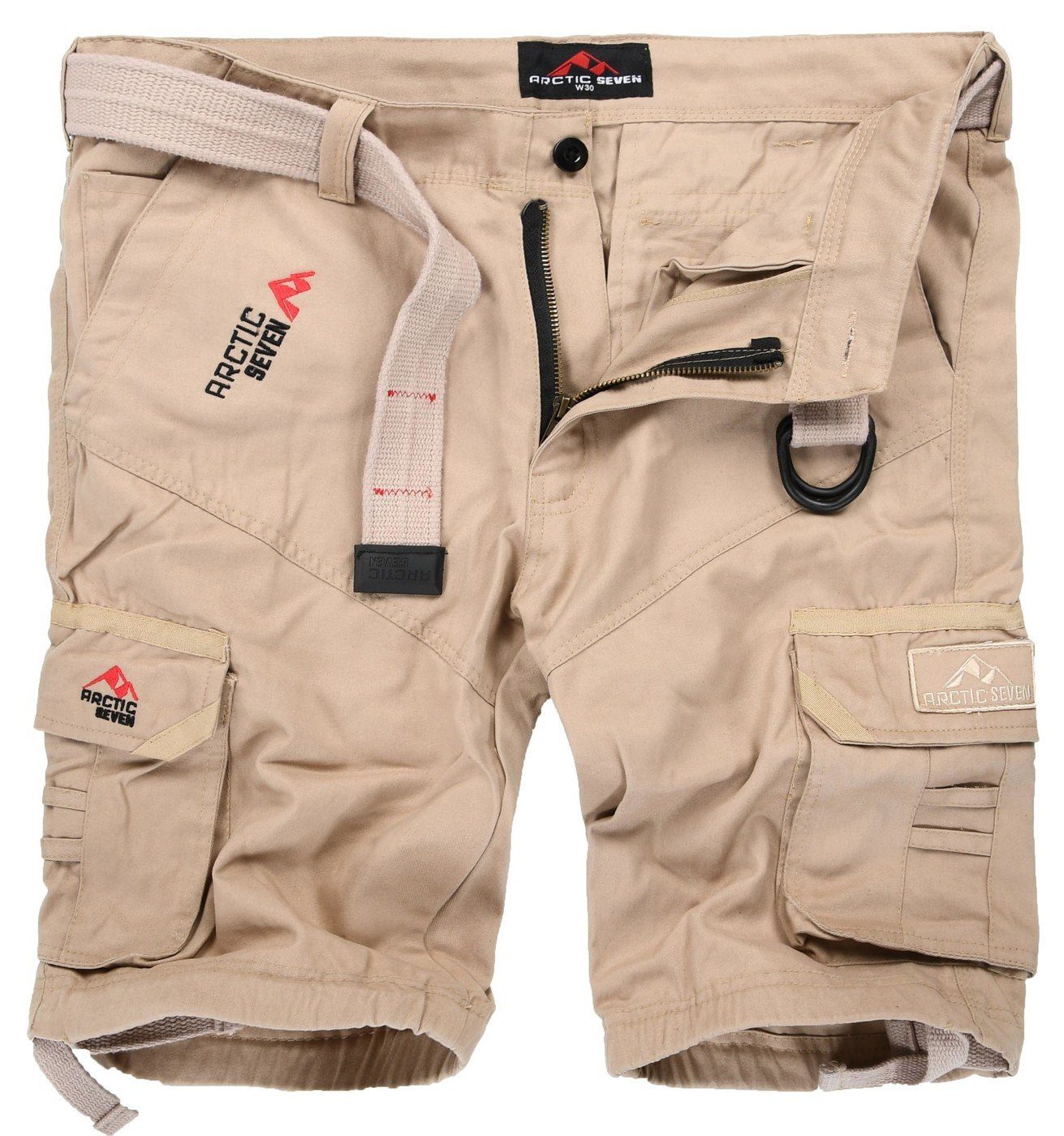 Arctic Seven Shorts inklusive hochwertigem Gürtel beige