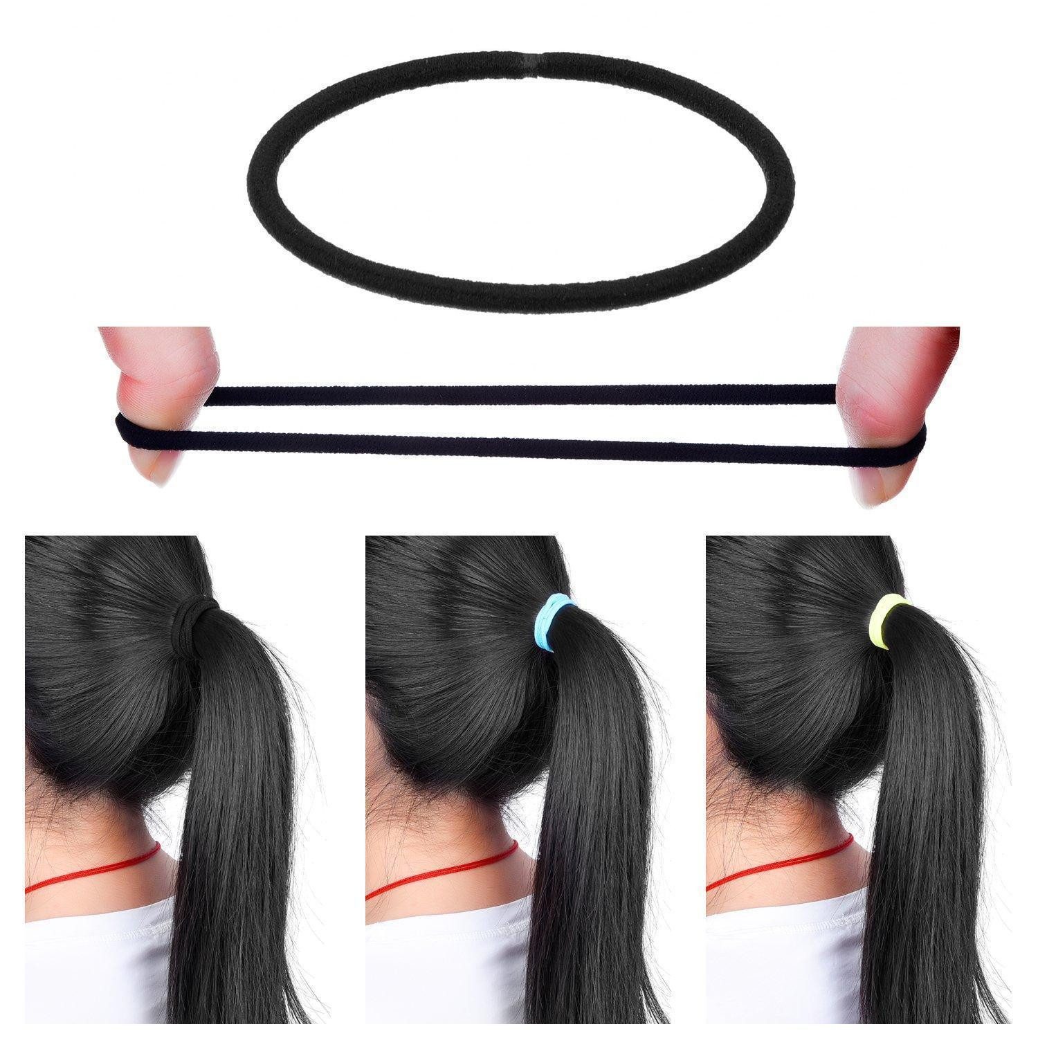 LuxusKollektion Haargummi 69er Pack Gummibänder 3mm mehrfarbig Haarbänder elastisch & metallfrei