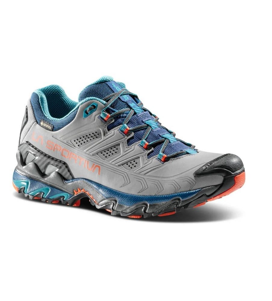 La Sportiva Ultra Raptor II Leather GTX (Nubukleder, wasserdicht) grau/rot Damen Wanderschuh