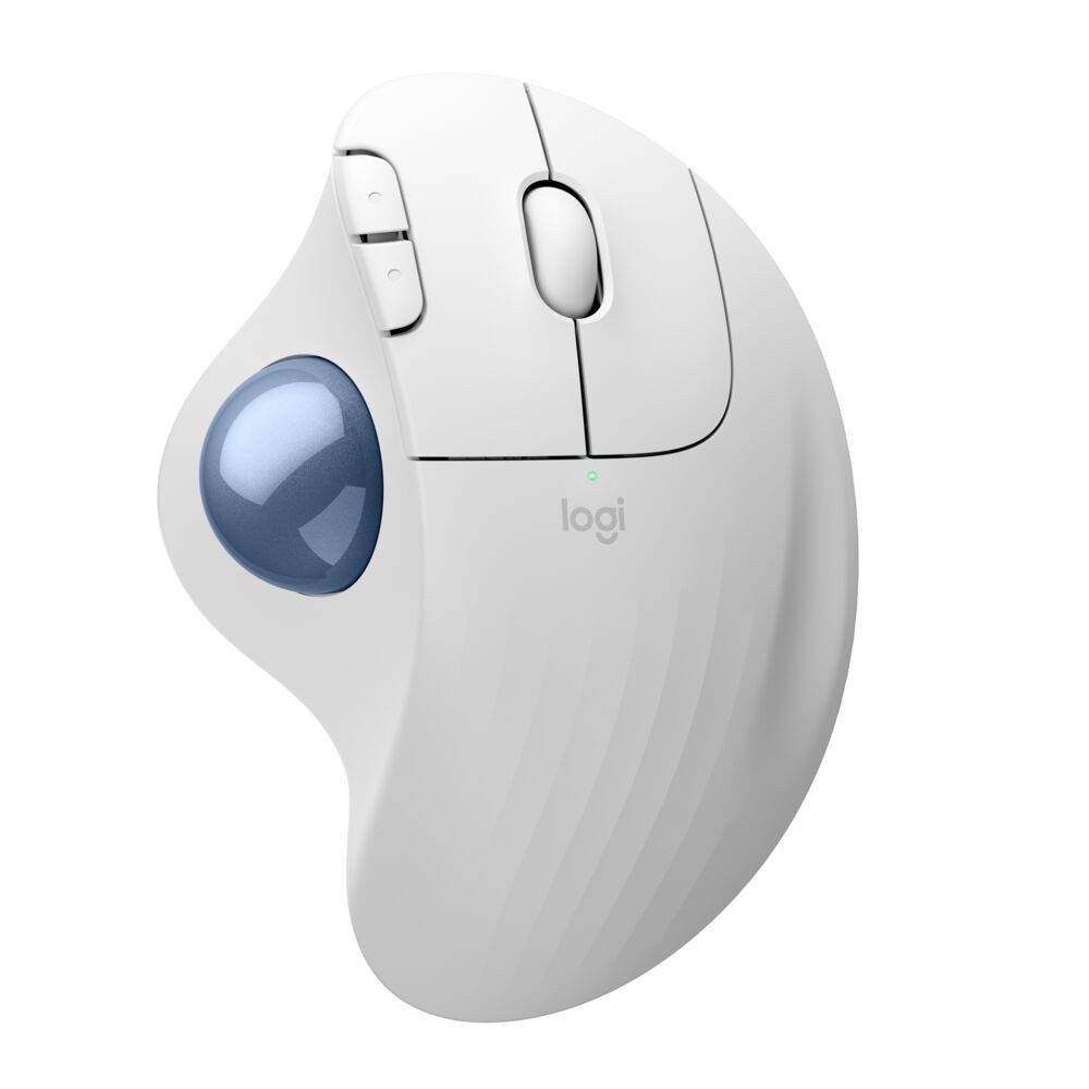 Logitech ERGO M575S Wireless Trackball - OFFWHITE+BLUE BALL - EMEA28-935 Gaming-Maus (kabellos)