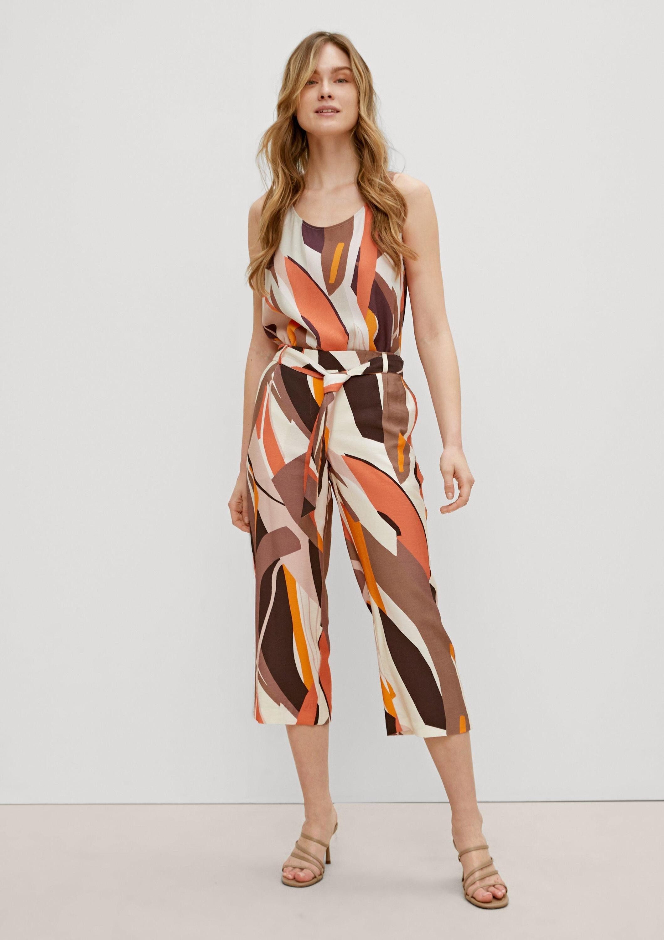comma Culotte Hose Regular: Hose mit Bindegürtel