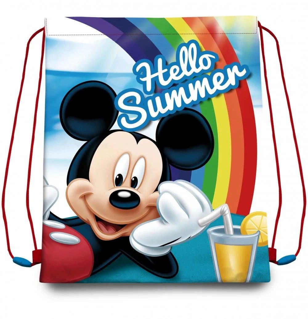 Disney Mickey Mouse Turnbeutel Mickey Mouse Hello Summer 40 cm (1-tlg), Leicht, kompakt und mit praktischem Kordelzug