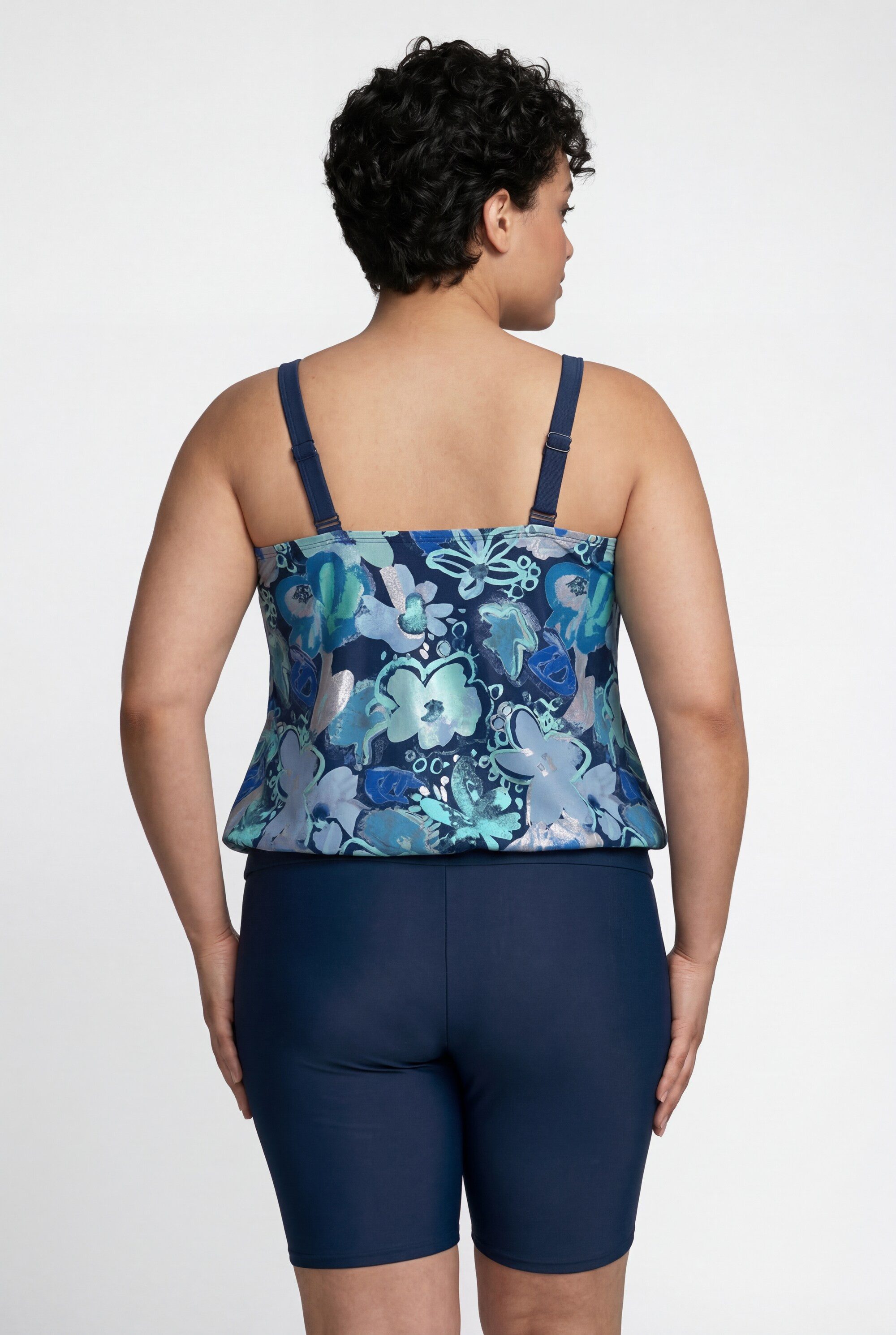 Ulla Popken Bügel-BH Tankini mit Radler Blüten Softcups