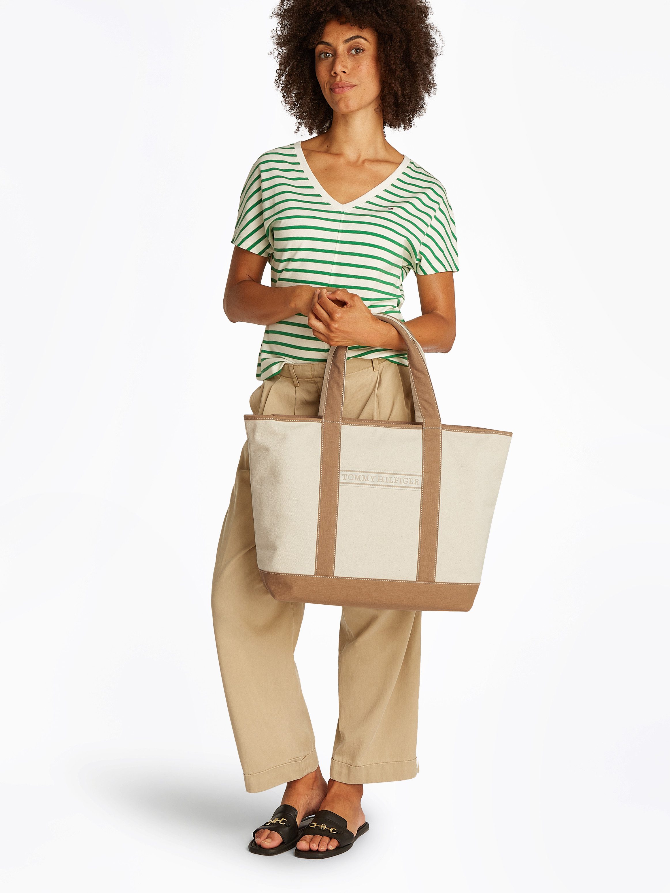 Tommy Hilfiger Tragetasche TH SUMMER CANVAS TOTE, Damen Henkeltasche, Beute günstig online kaufen