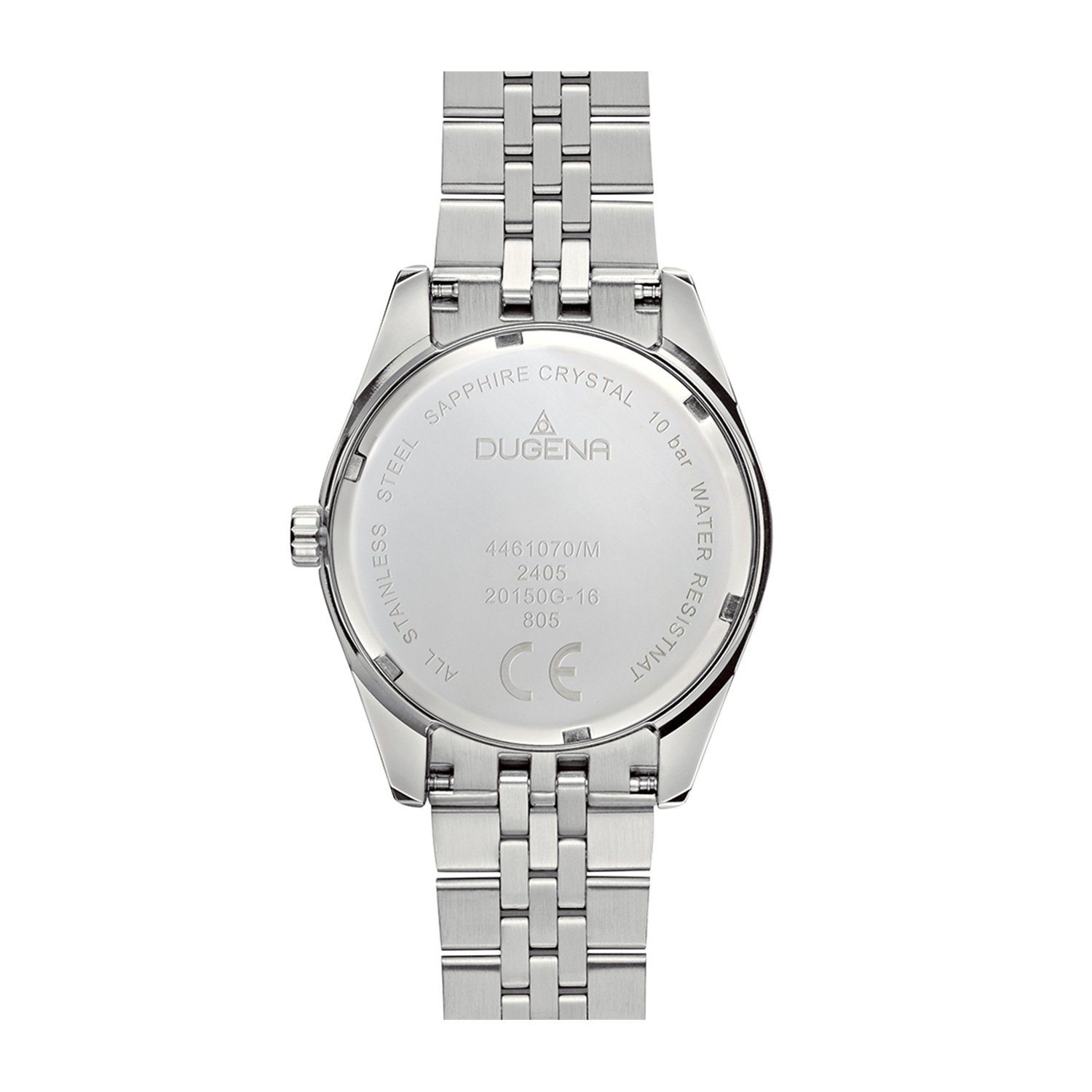 Dugena Quarzuhr Herrenuhr 4461070 Vento, Quarz, weißes Zifferblatt, Edelstahl, Saphirglas