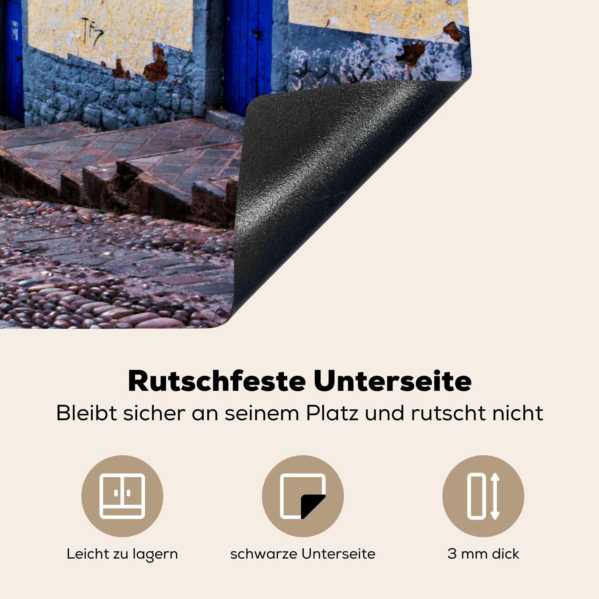 die Induktionskochfeld Architektur (1 81x52 MuchoWow tlg), Cuzco, Peru, Ceranfeldabdeckung Schutz Vinyl, Herdblende-/Abdeckplatte cm, in für küche,