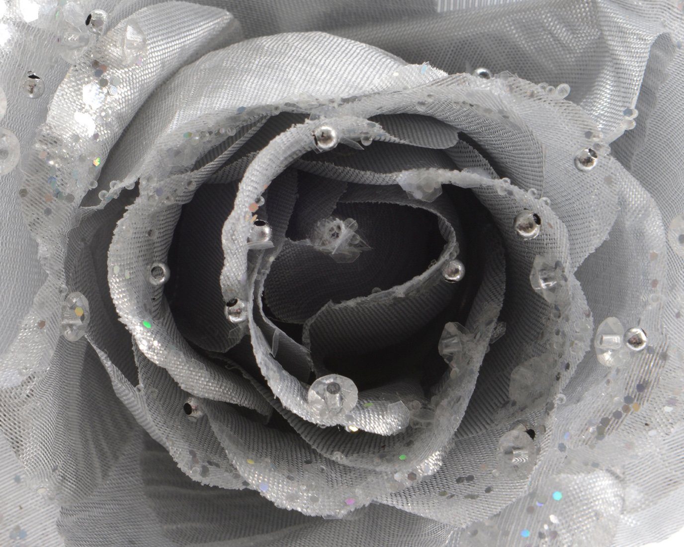 Kunstblume, Kaemingk, Kunstblumen Rose auf Clip 14cm silber günstig online kaufen