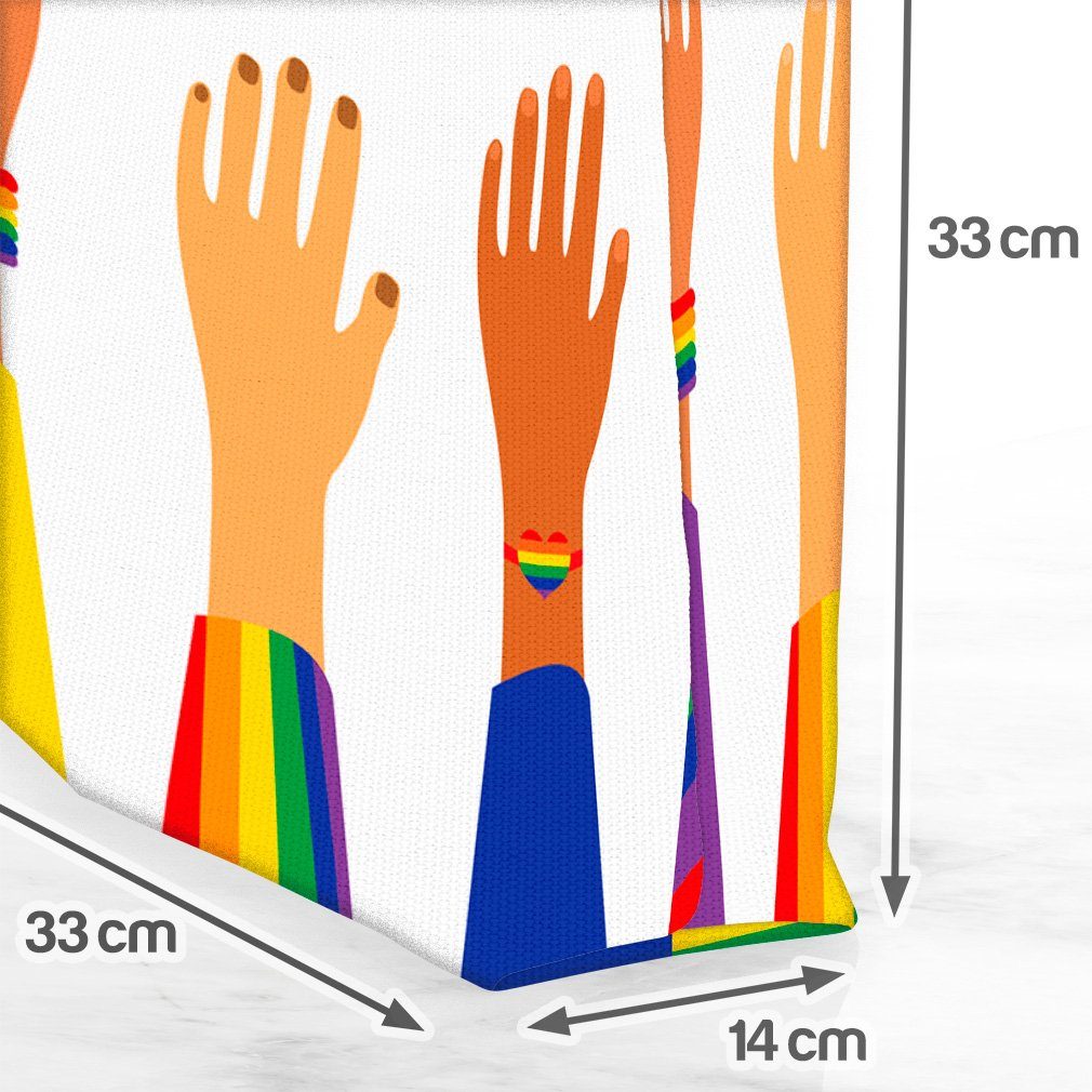 VOID Henkeltasche (1-tlg), Hände flag Familie pride Armband Gay Menschen Regenbogen Pride Hands