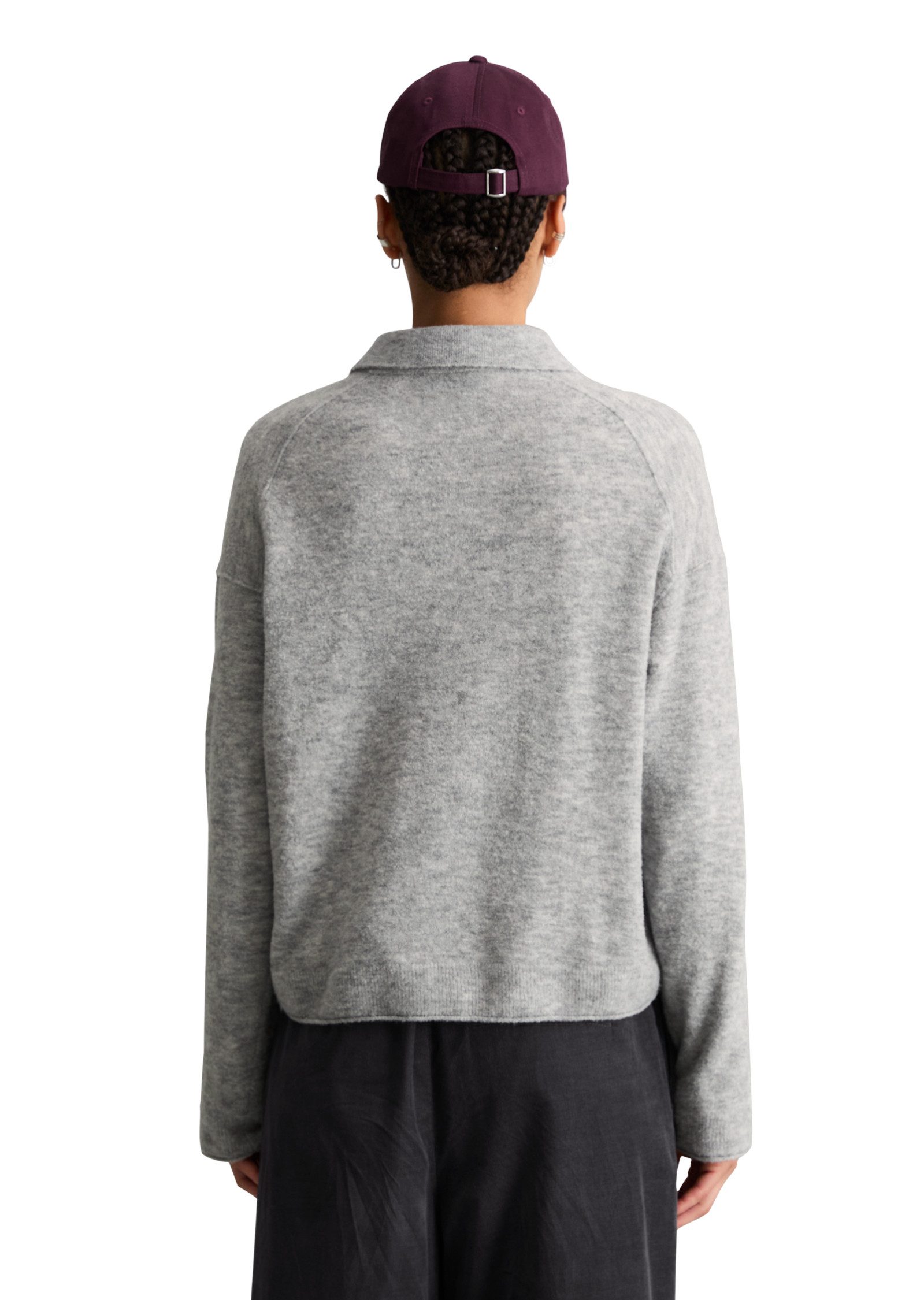Marc O'Polo DENIM Langarm-Poloshirt Strick, relaxed aus Bouclé-Garn, mit Schurwolle