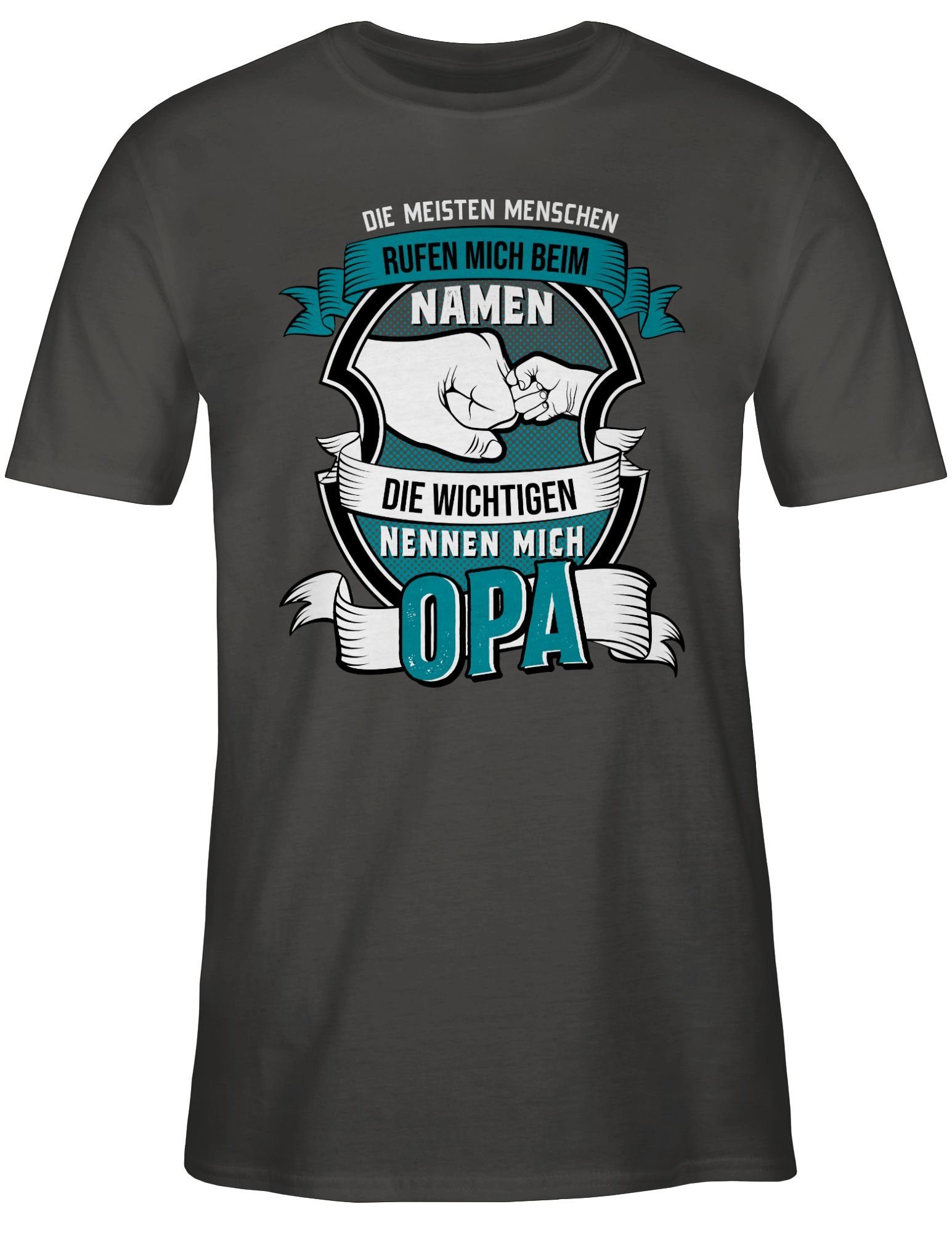 Shirtracer T-Shirt Die meisten Menschen nennen Dunkelgrau beim Namen Opa 3 Geschenke mich Opa