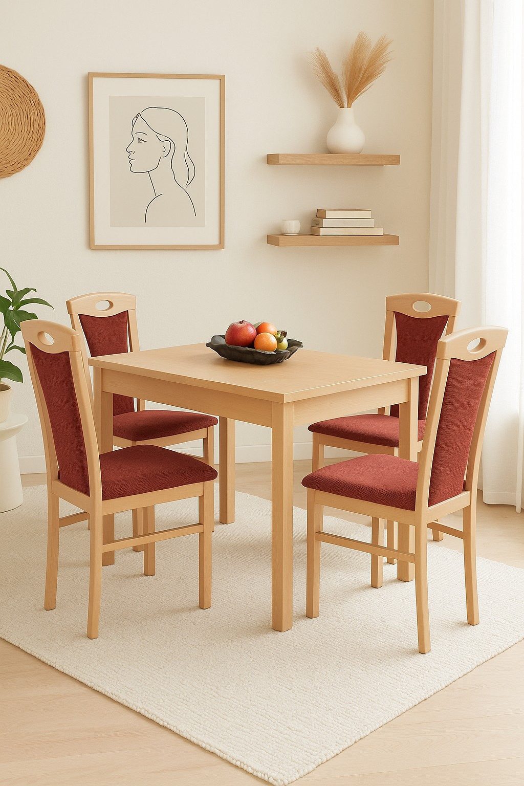 moebel-direkt-online Essgruppe Janina, (Spar-Set, Tischgruppe 5tlg), Tisch mit 4 Stühlen