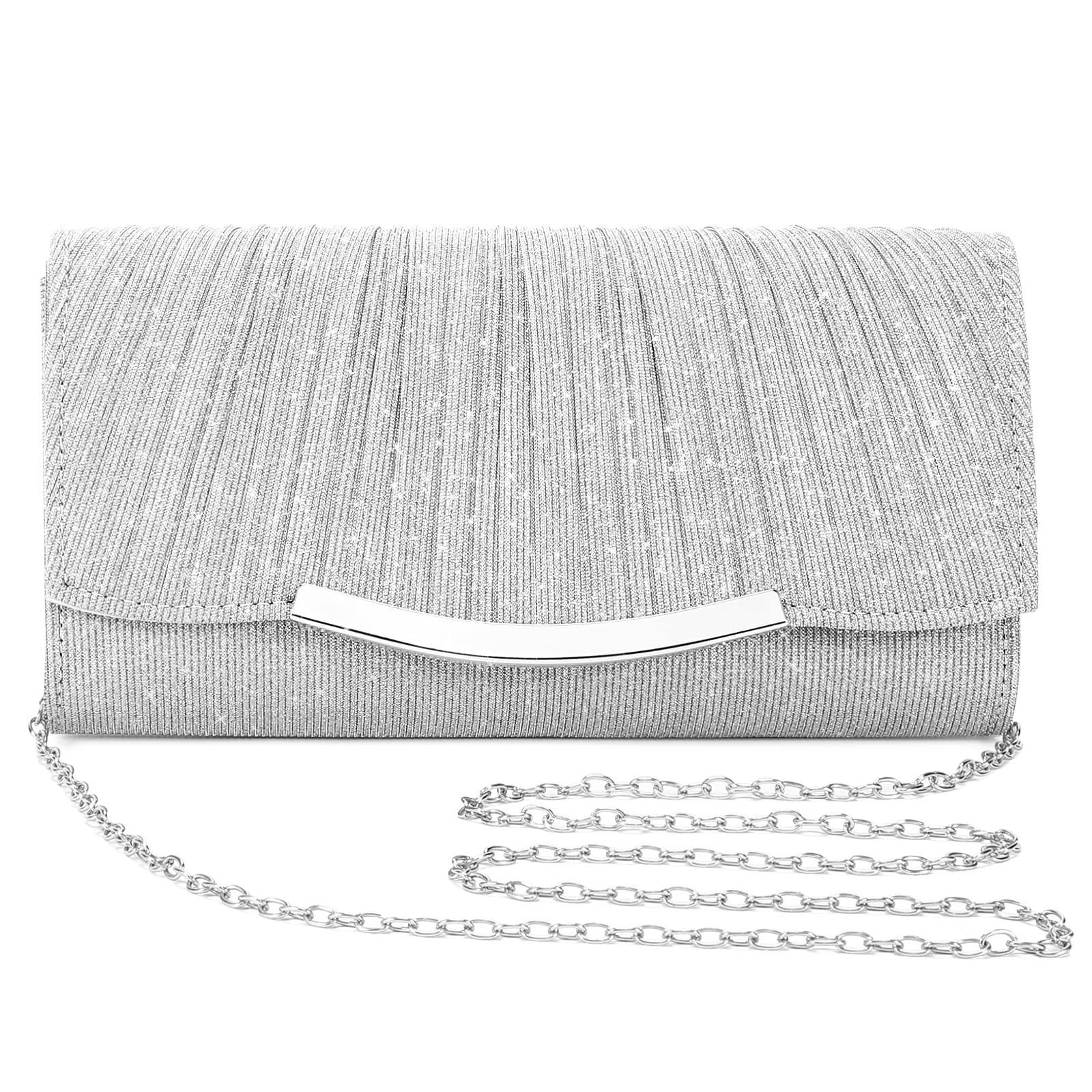nsihing Abendtasche Damen Glitzer Abendtasche Umschlag Clutch Kette Abnehmbar,Clutch, Damen-Abendtasche / Umhängetasche / Hochzeitstasche
