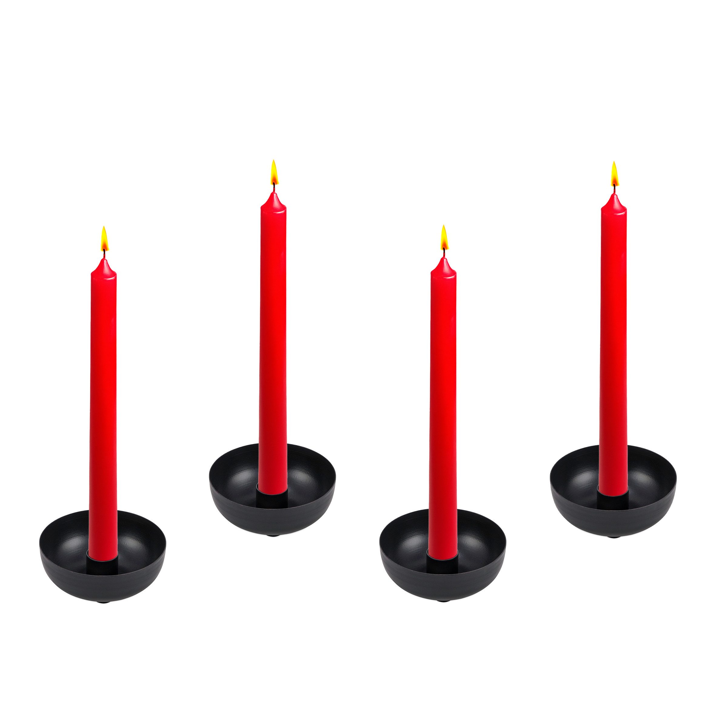 Spetebo Kerzenhalter Metall Kerzenschale schwarz 4er Set - Ø 9 cm (Pack, 1 günstig online kaufen