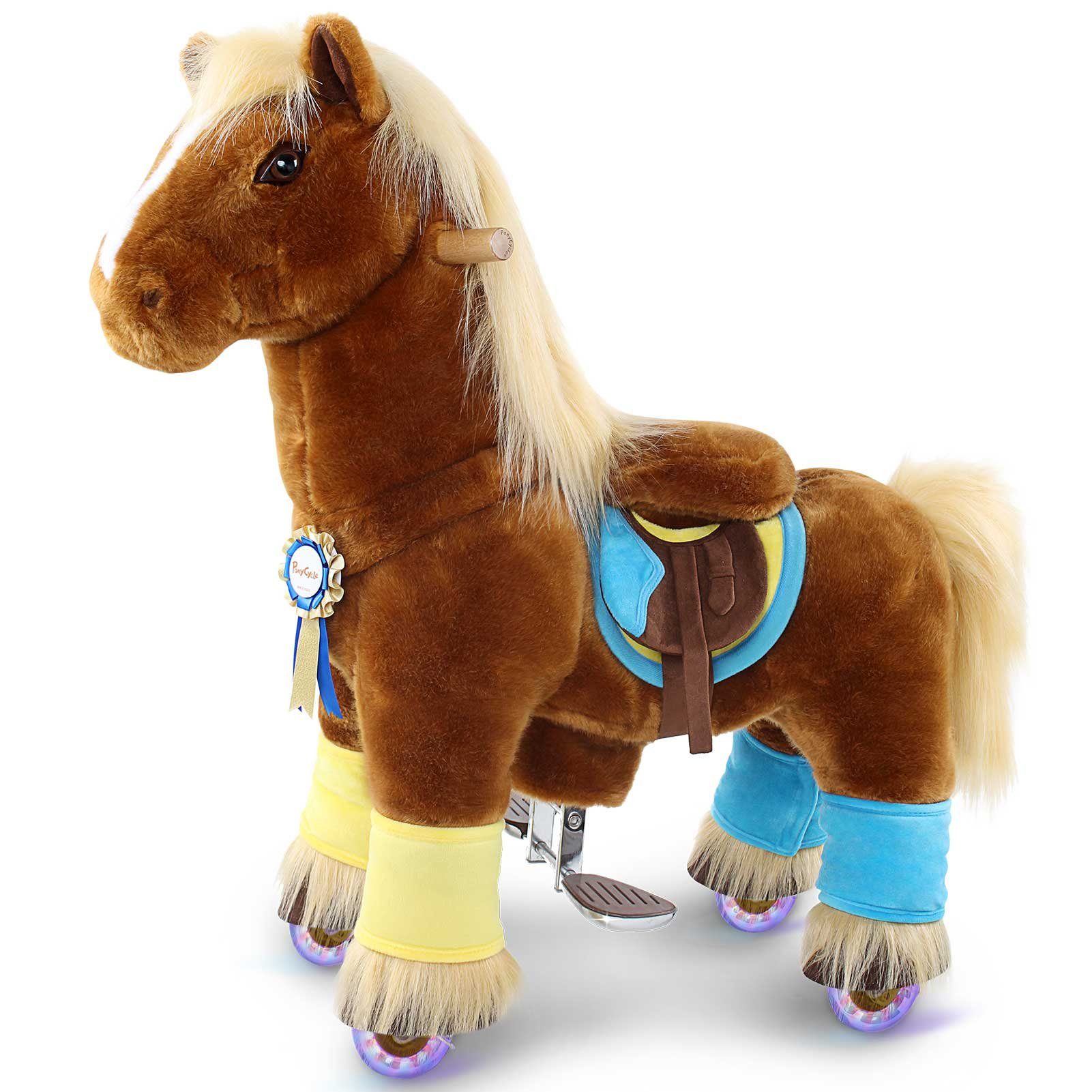 PonyCycle Reitpferd »Prämie Modell K Reiten auf Pferd Spielzeug Plüsch  Wandertier - braunes Pferd mit Langer Mähne«, Kleine Größe für 3-5 Jahre,  K32, PonyCycle® Offizieller Shop online kaufen | OTTO