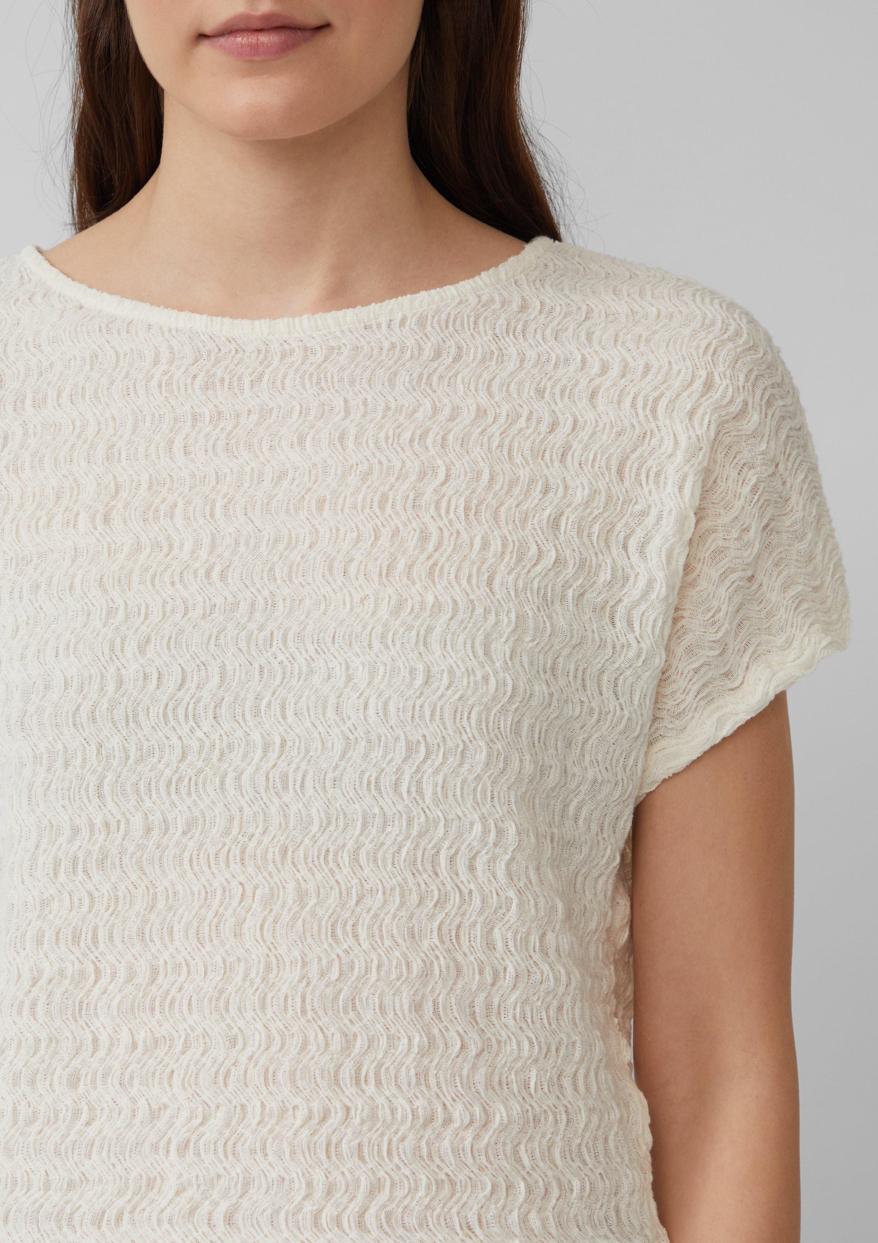 s.Oliver Shirttop Strukturiertes T-Shirt aus Baumwollmix günstig online kaufen
