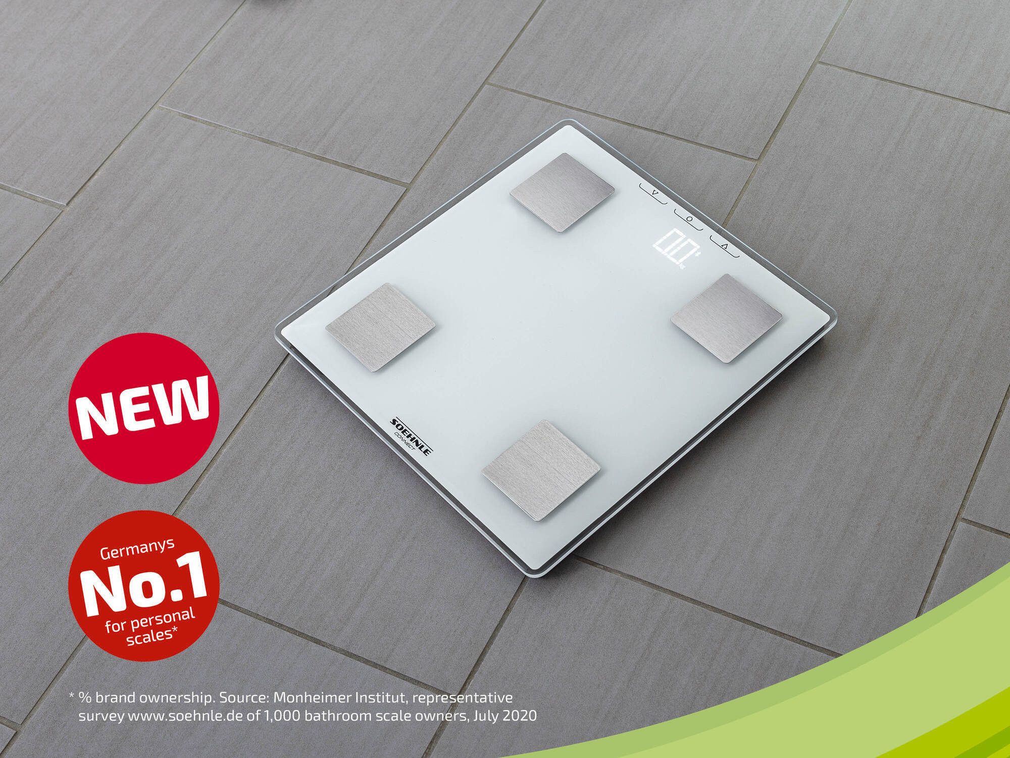 Soehnle Körper-Analyse-Waage Körperanalysewaage Shape Sense Connect Lite, 1-tlg., Gewicht, Fett-, Wasser- und Muskelanteil, BMI und Kalorienbedarf