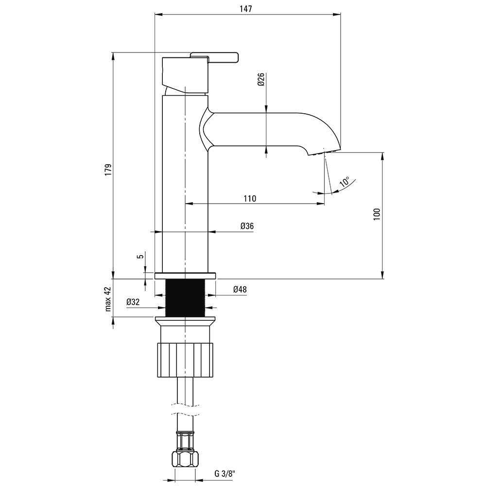 Lomadox Waschtischarmatur SILIA-30 Waschtischarmatur, titaniumfarben