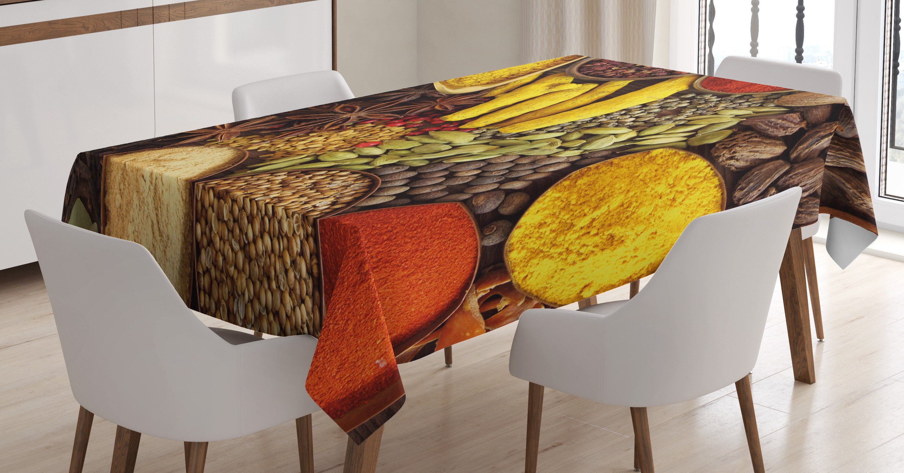Abakuhaus Farben, Traditionelle den Farbfest in Außen Schalen Tischdecke Für Klare Bereich Waschbar Würzen Kräuter geeignet