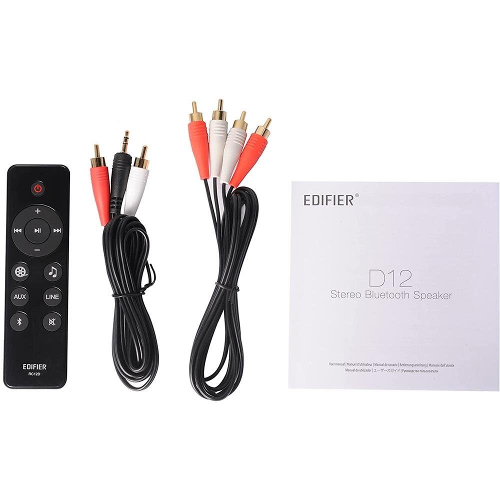 Edifier® D12 Stereo Lautsprechersystem Schwarz 70 (Bluetooth, Infrarot-Fernbedienung, Echtholz) W