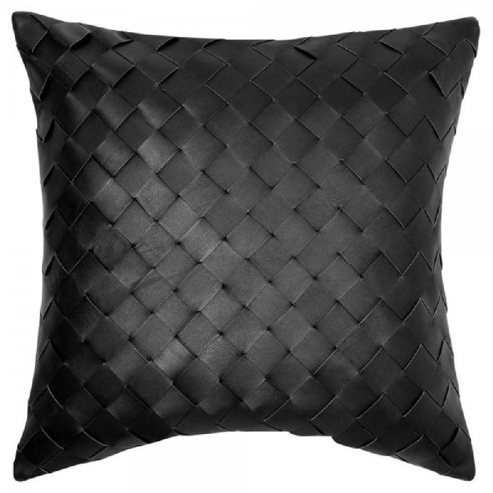 PAD Kissenhülle Kissenhülle Web Leather Black Schwarz Leder (45x45cm)