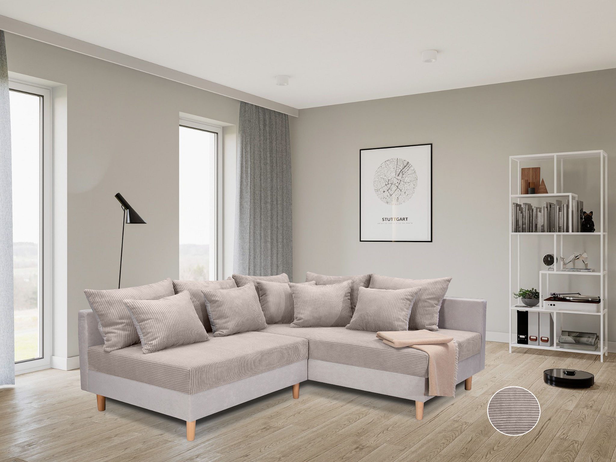 COLLECTION AB Ecksofa L-Form, Ecksofa,Ottomane rechte Seite montierbar,Komfortablen bonnelfederkern