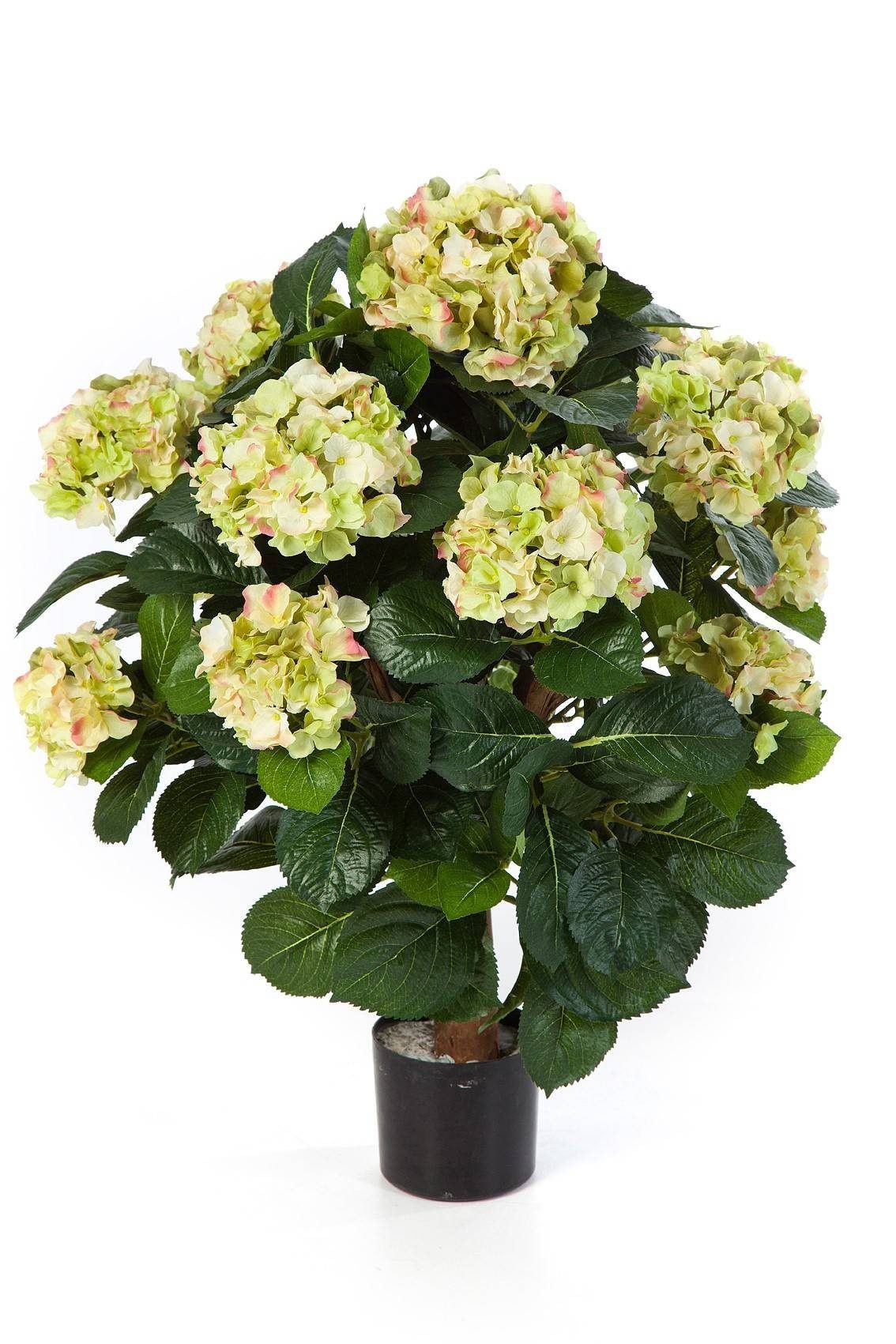 Kunstblume Kunst Hortensie Haruka, 540 Blüten, Creme - grün, Deluxe, 60cm Hortensie, artplants, Höhe 60.0 cm