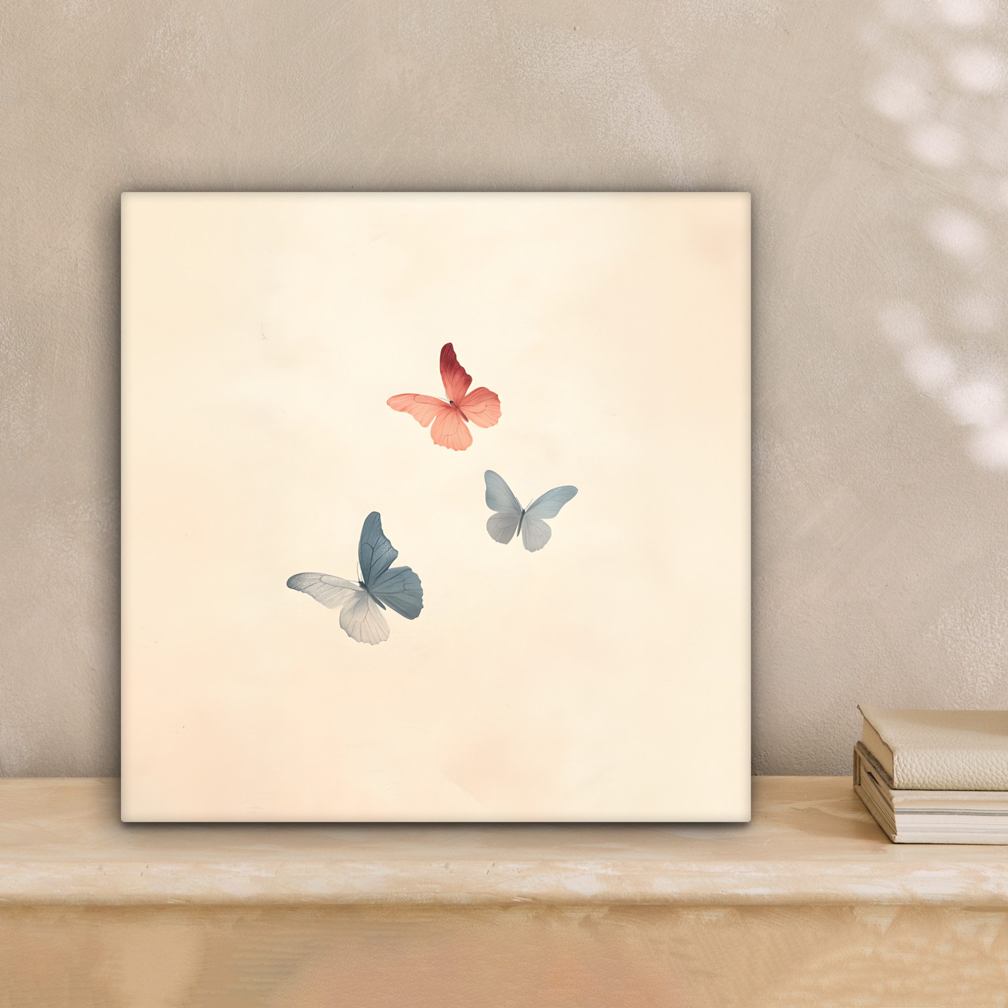 OneMillionCanvasses® Leinwandbild Schmetterlinge - Minimalistisch - Rosa, F günstig online kaufen