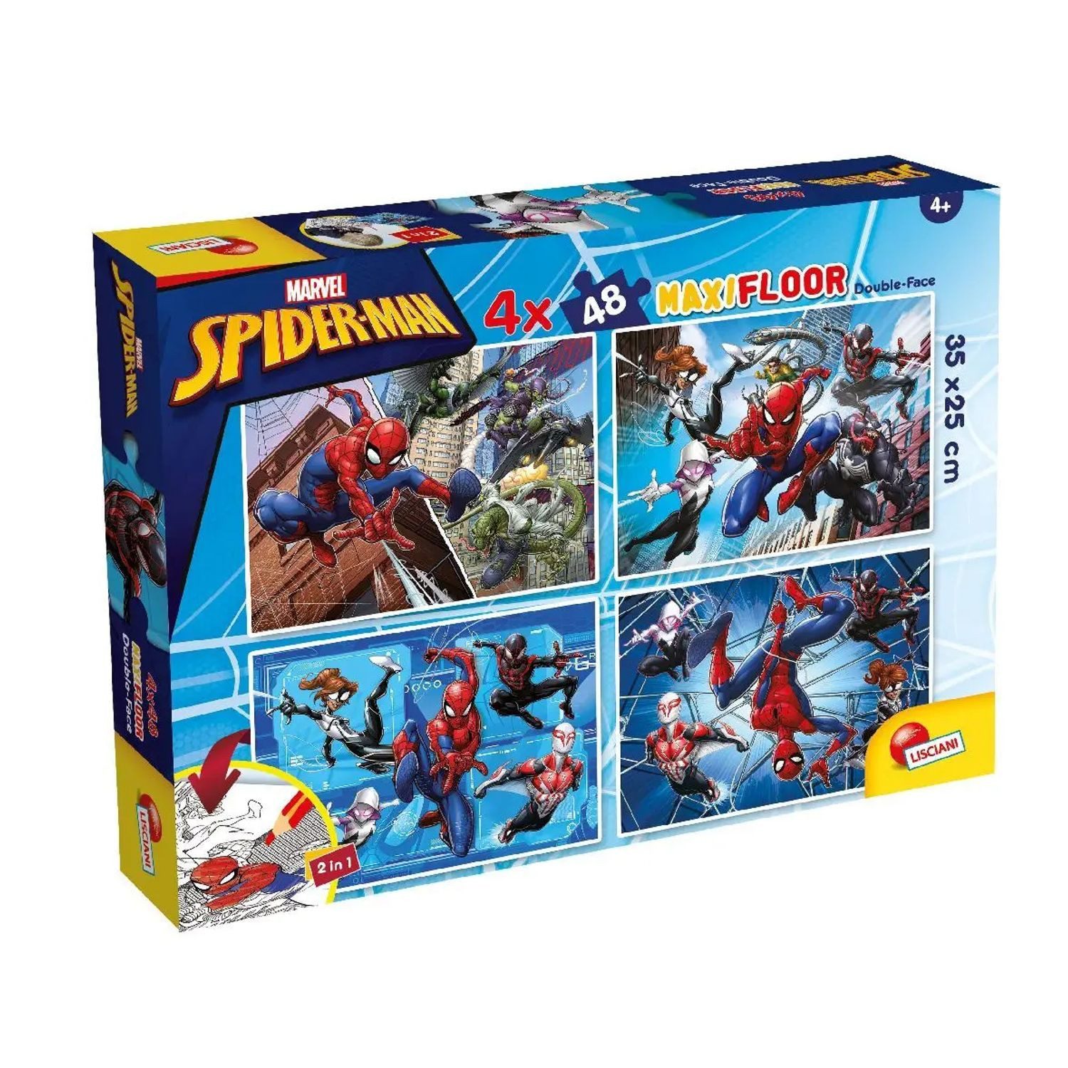 MARVEL Puzzle Marvel Puzzle Df Maxi Floor 4 X 48 Spiderman, 49 Puzzleteile