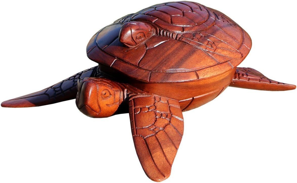Dekoschale Schildkröte Holz-Schale Snackschale mit Deckel Dekoration